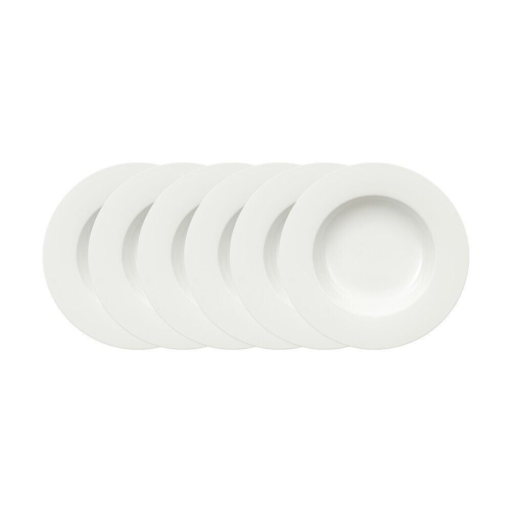 Villeroy & Boch Pastateller Pastateller 30 cm Royal weiß 6-tlg., Teller, Speiseteller, Essteller, Ø30cm, Bone Porcelain, weiß