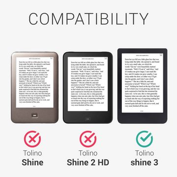 kwmobile E-Reader-Hülle Hülle für Tolino Shine 3, Nubukleder-Optik - Kunstleder eReader Schutzhülle - Flip Cover Case