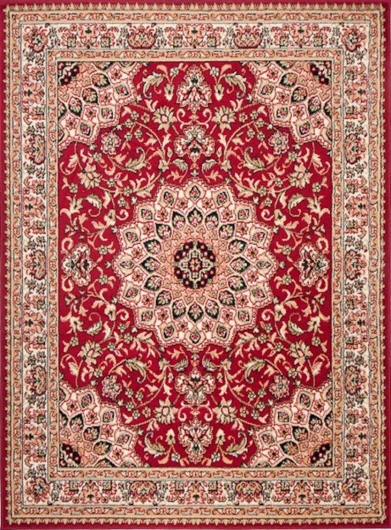 Mazovia Orientteppich Orientalisch Vintage Teppich Kurzflor Wohnzimmerteppich Rot, 300 x 400 cm, Fußbodenheizung