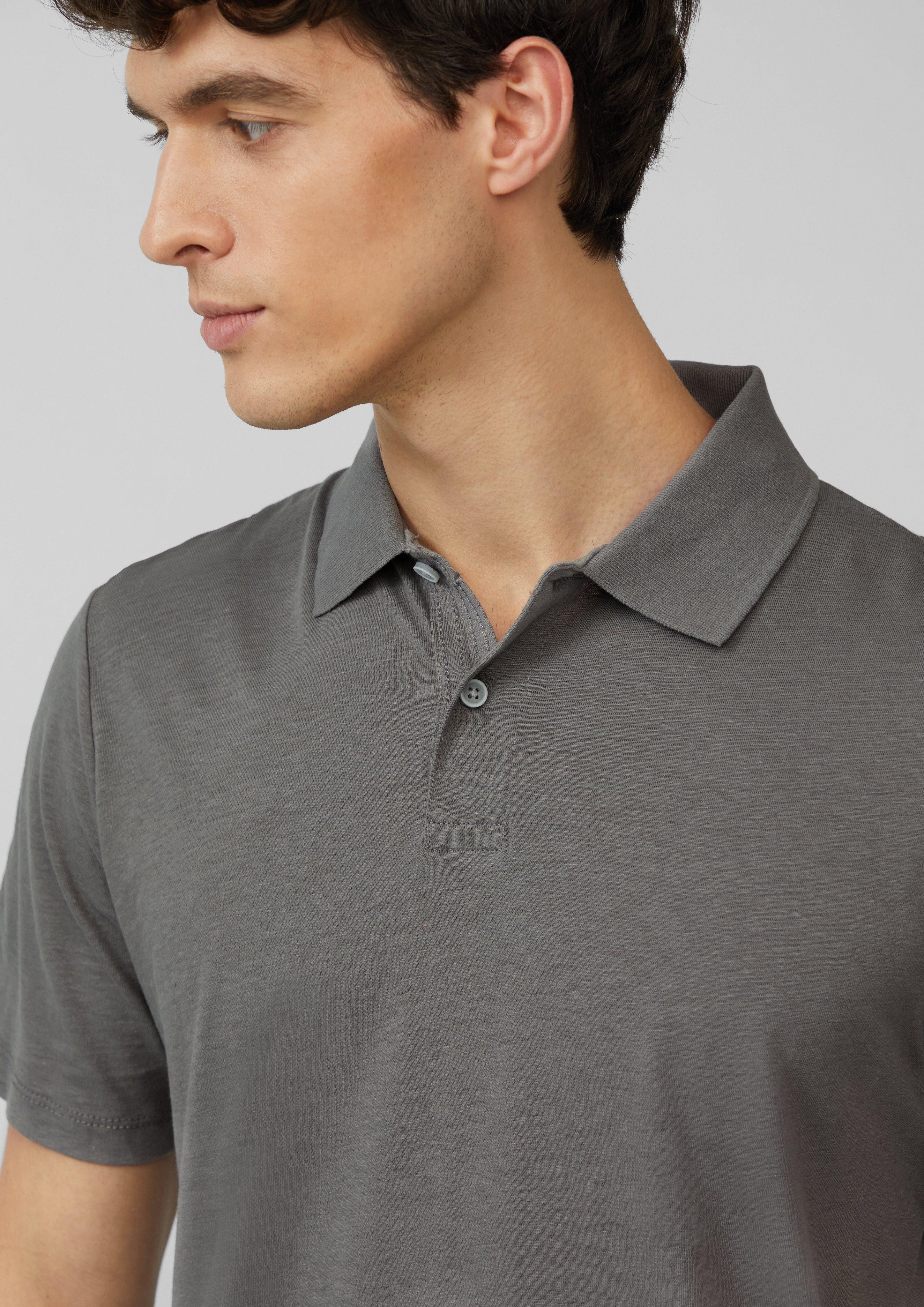 s.Oliver Kurzarmshirt Jersey-Poloshirt aus Leinenmix günstig online kaufen