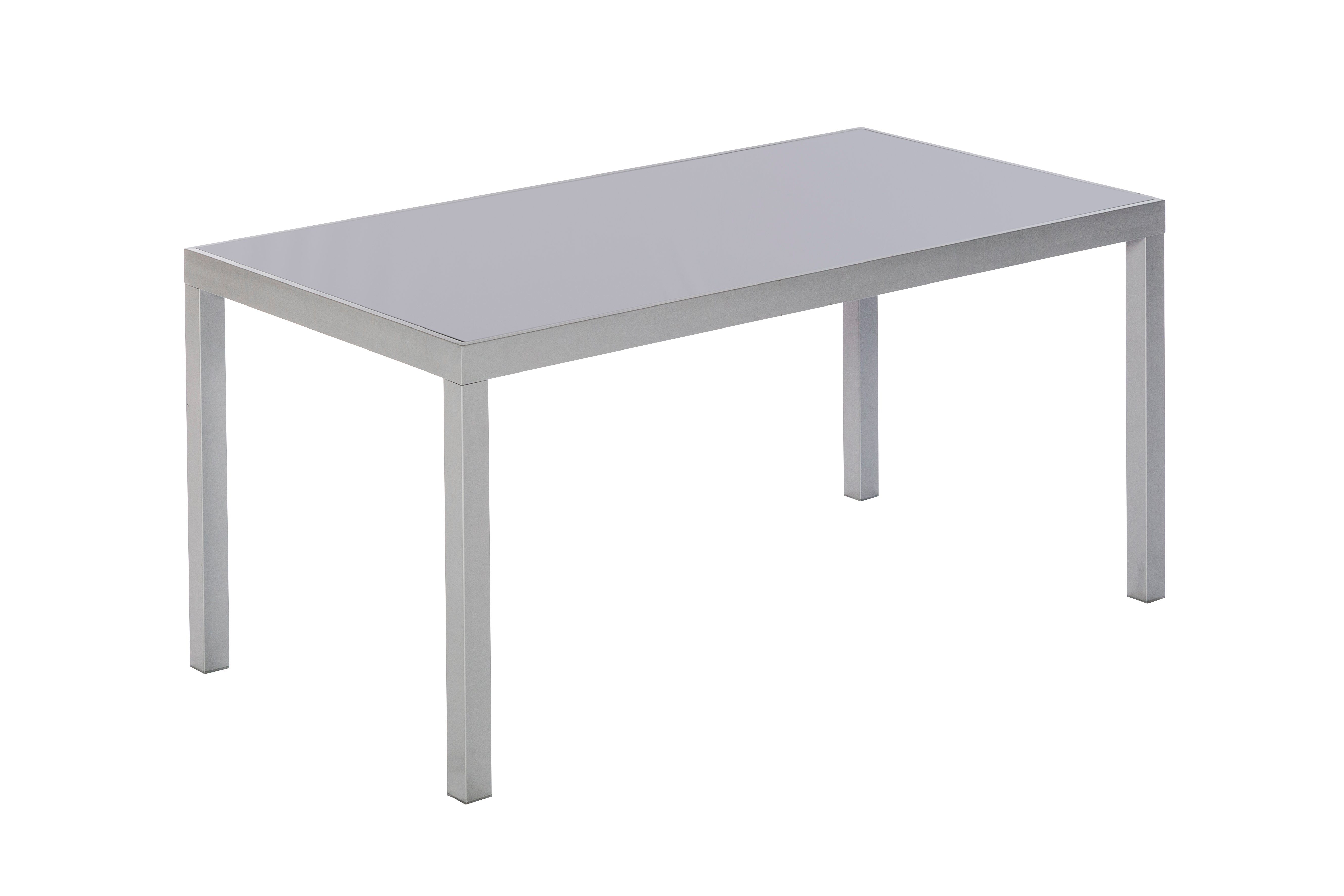 MERXX Gartentisch Gartentisch rechteckig (150 x 90 cm), graue Glasplatte