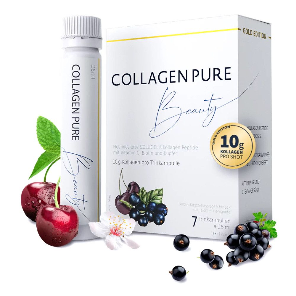 COLLAGEN PURE COLLAGEN PURE Beauty mit 10g Kollagen für schöne Haut, Haare & Nägel – Trinkampullen, Packung à 175 ml
