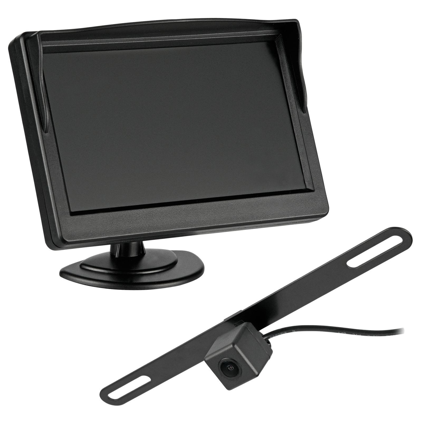 CARMATRIX BDW-500 Rückfahrkamera (HD Funk-Rückfahrsystem mit 5" Monitor und Auto Rückfahrkamera, 170°, HD Auflösung, IPS Monitor, für Nummernschild, Kennzeichenhalter)
