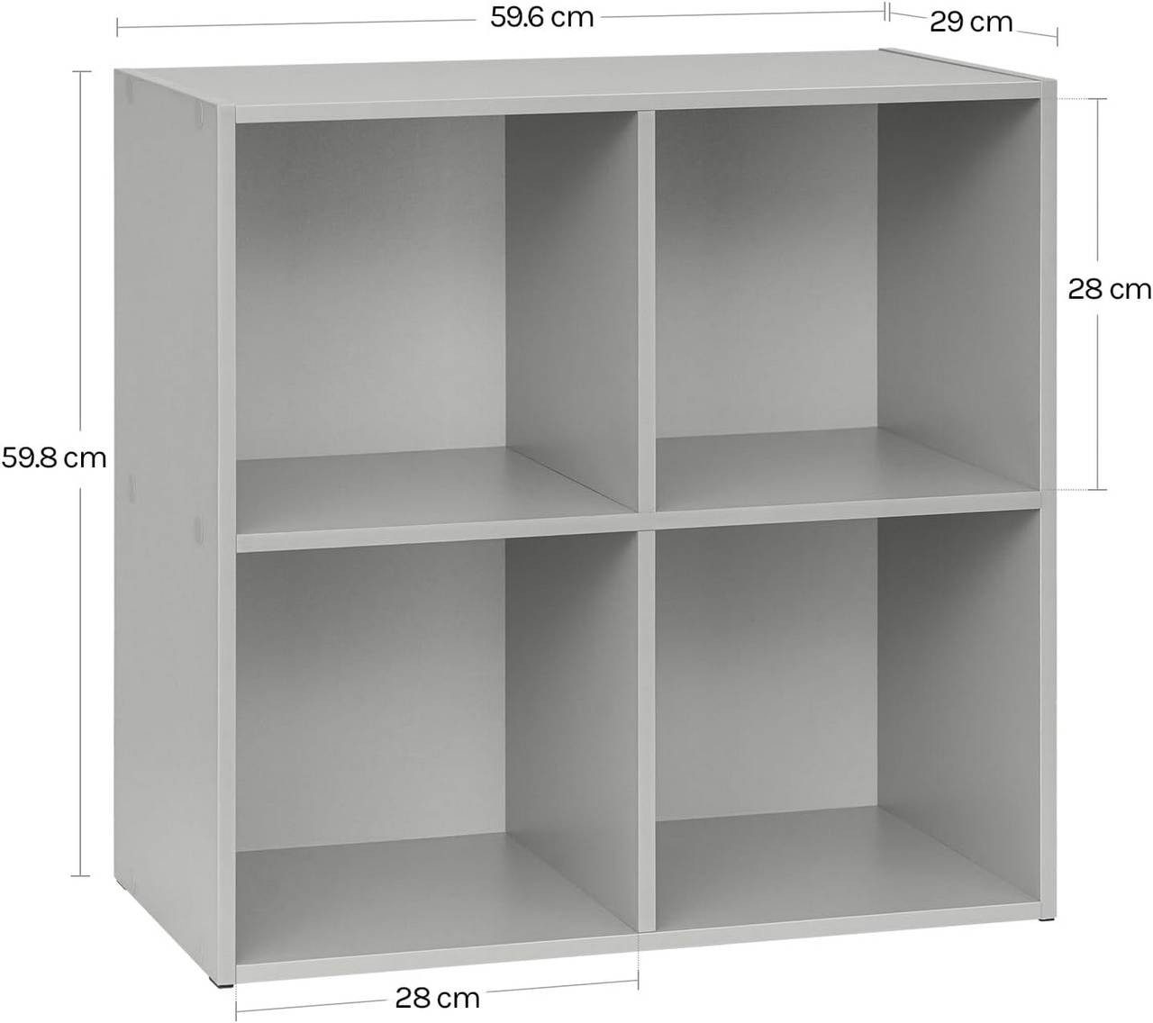 Woltu Bücherregal, 1-tlg., Aufbewahrungsregal, Raumteiler Büroregal, Aktenschrank 4 Fächer
