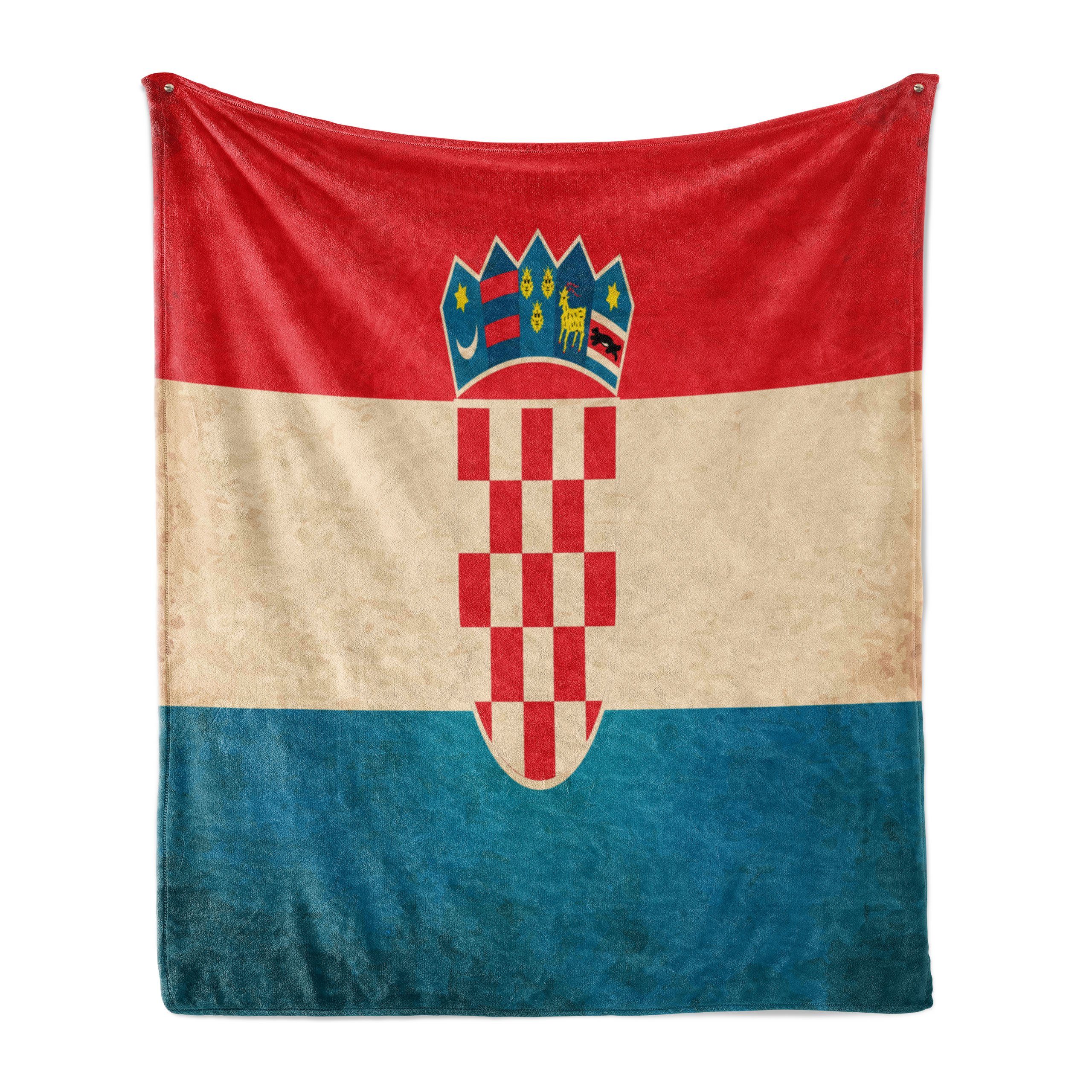 Wohndecke Gemütlicher Plüsch für den Innen- und Außenbereich, Abakuhaus, Kroatien European Land Flag Art