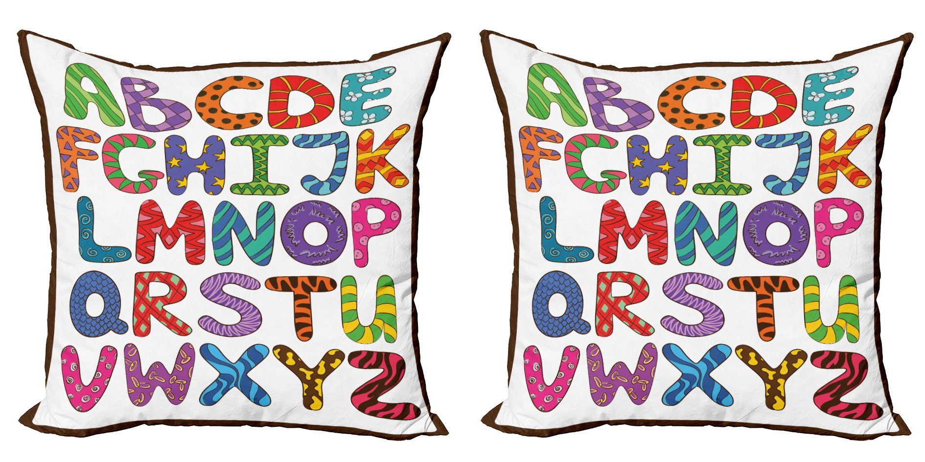Kissenbezüge Modern Accent Doppelseitiger Digitaldruck, Abakuhaus (2 Stück), Alphabet Lustige Educational Letters
