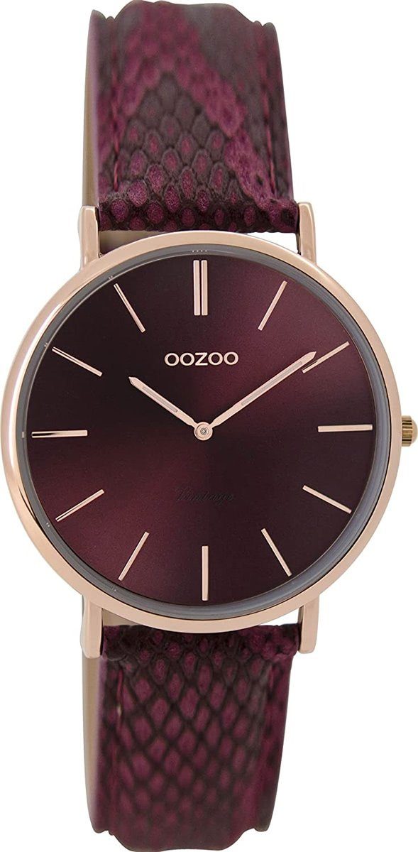 Quarzuhr Oozoo Damen Armbanduhr lila