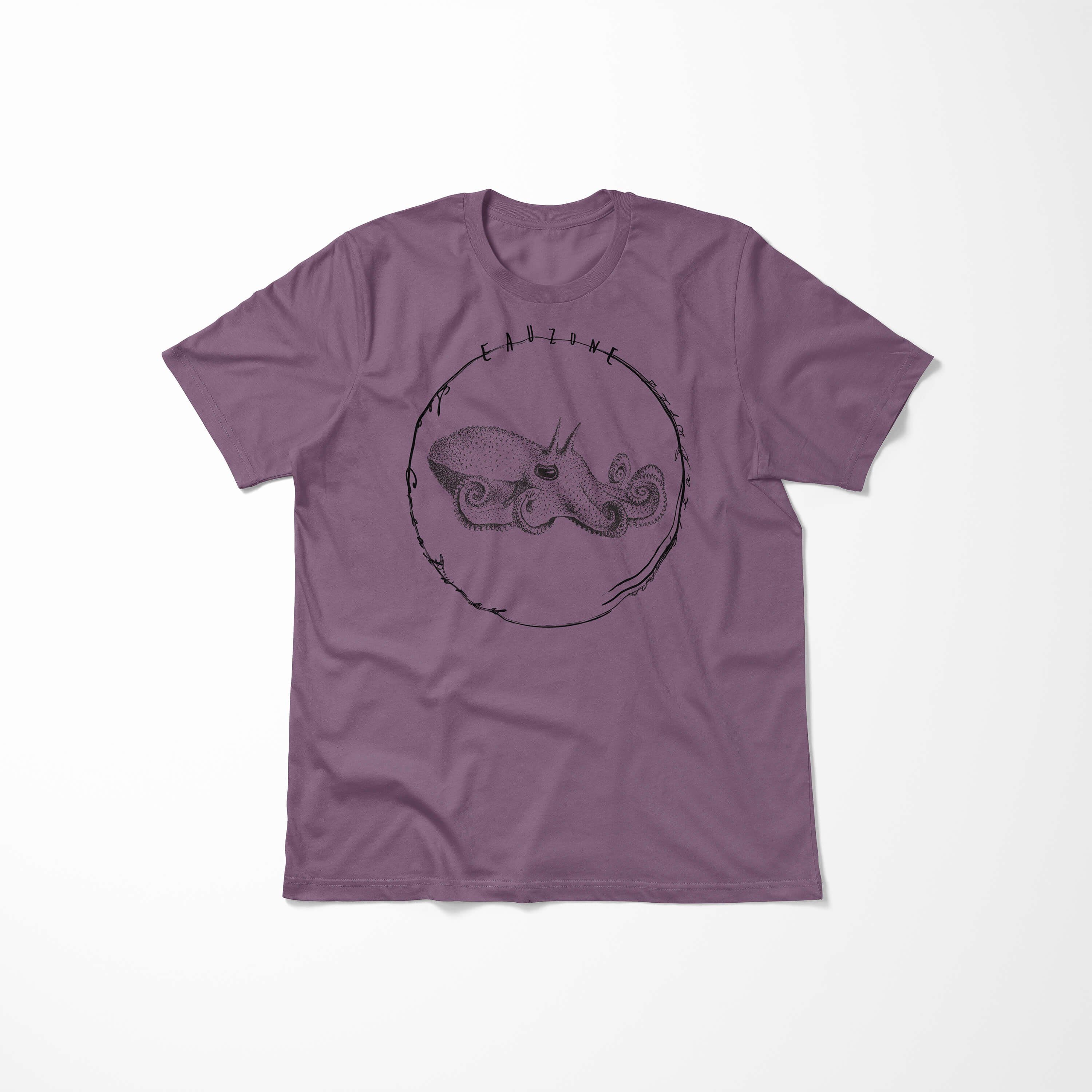 Fische Serie: T-Shirt und feine Sea Sea Creatures, - Shiraz T-Shirt Schnitt Sinus Art sportlicher Tiefsee 071 Struktur /