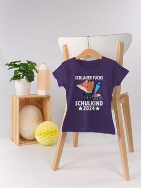 Shirtracer T-Shirt Schlauer Fuchs Schulkind 2024 Einschulung Mädchen