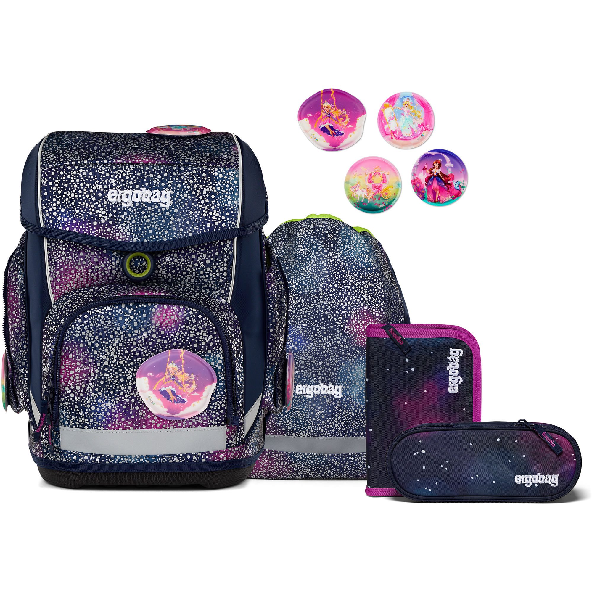 ergobag Ранці Cubo 5tlg inkl Sportbeutel Federmappe Schlampermäppchen und Kletties