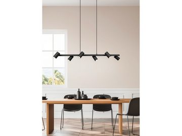 meineWunschleuchte LED Pendelleuchte, Dimmfunktion, LED wechselbar, Warmweiß, große Esstisch-lampe mehrflammig über Kücheninsel Schwarz Breite 115cm