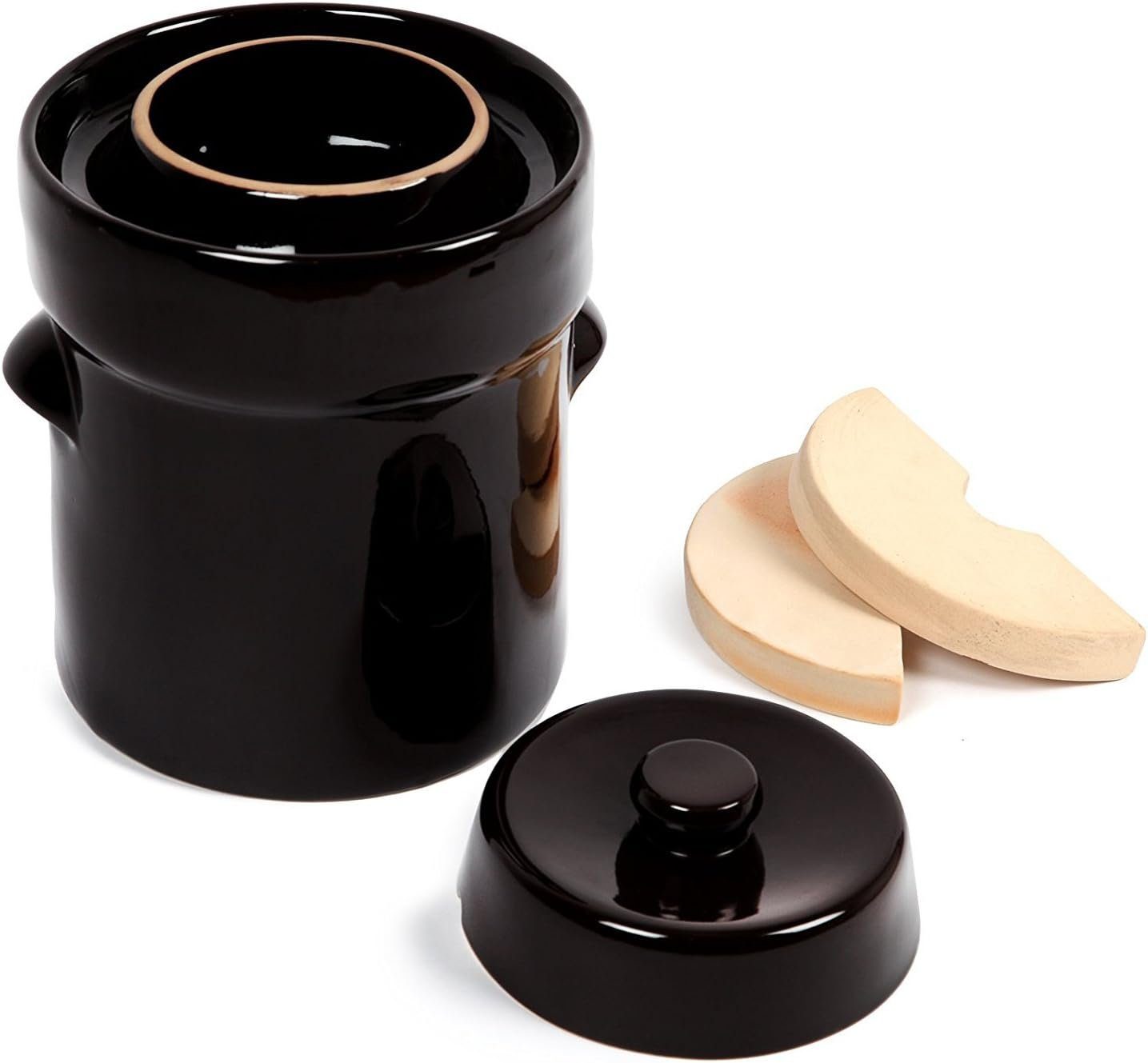 MS-Steinzeug Fermentationsglas Gärtopf 3-30L Braun Marone, (hochwertig gebrannt, langlebig, Steinzeug, mit Rezept), Fermentieren, Einmachen, Milchsäuregärung, Konservieren