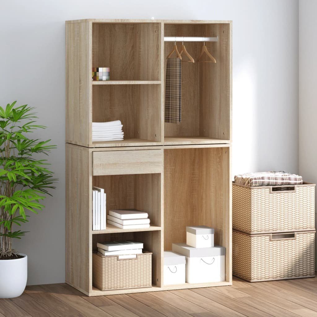 für Sonoma Fächerschrank 80x40x65 Regal Holzwerkstoff Eiche cm Schminktisch vidaXL (1-St) Sonoma-Eiche