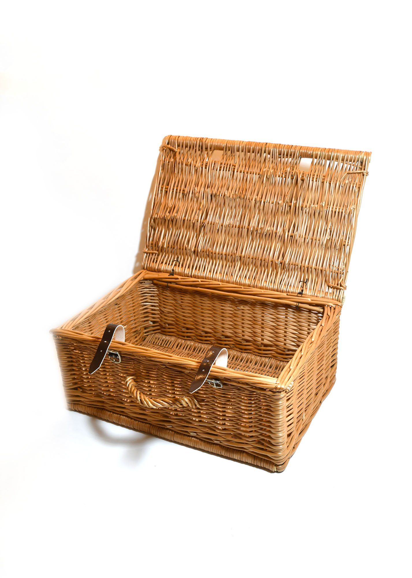 MyBer® Koffer Weidenkoffer Weidenkorb Korb aus Weide geflochten Geschenkkoffer, 0 Rollen, braun mit Verschluß und Griff Handarbeit 45/31/20 K9-031