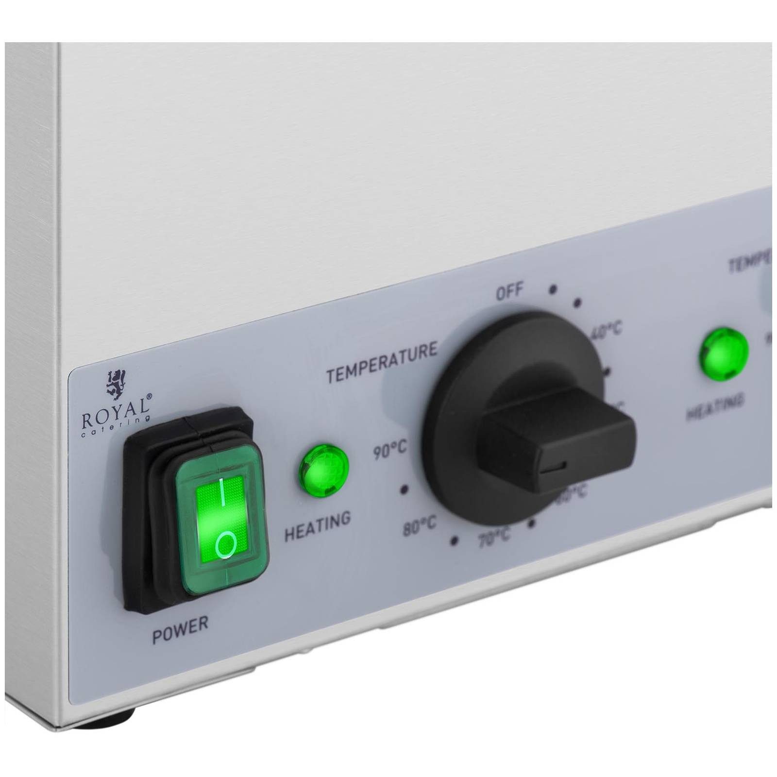 Royal Catering Speisenwärmer Soßenwärmer Saucenwärmer 2 x 1 L Flaschen Saucen warmhalten 40 - 90 °C, verschiedene Größen