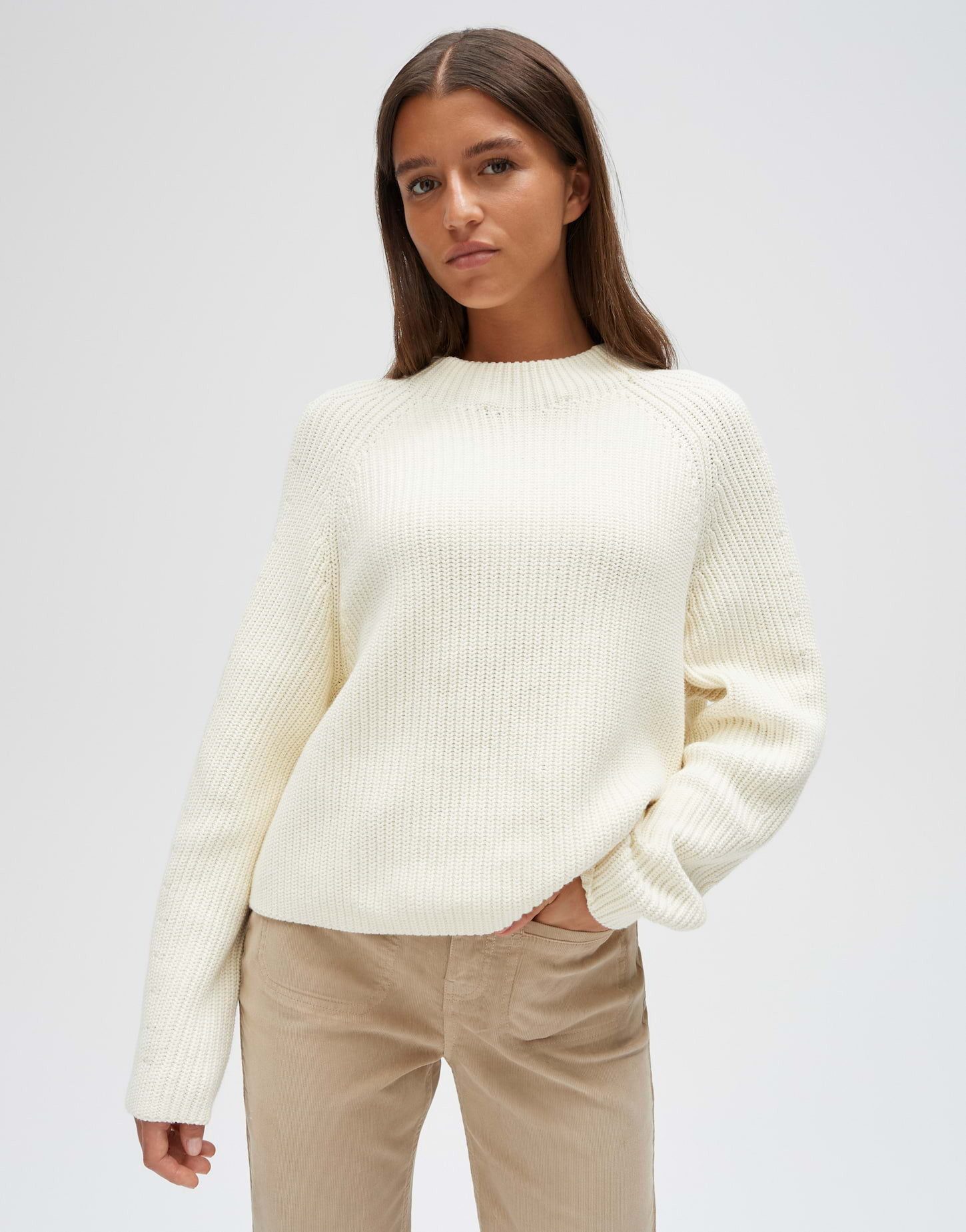 OPUS Strickpullover Ponusa aus weichem Strick Verkürzte Silhouette mit Raglanärmeln und weichem Fall