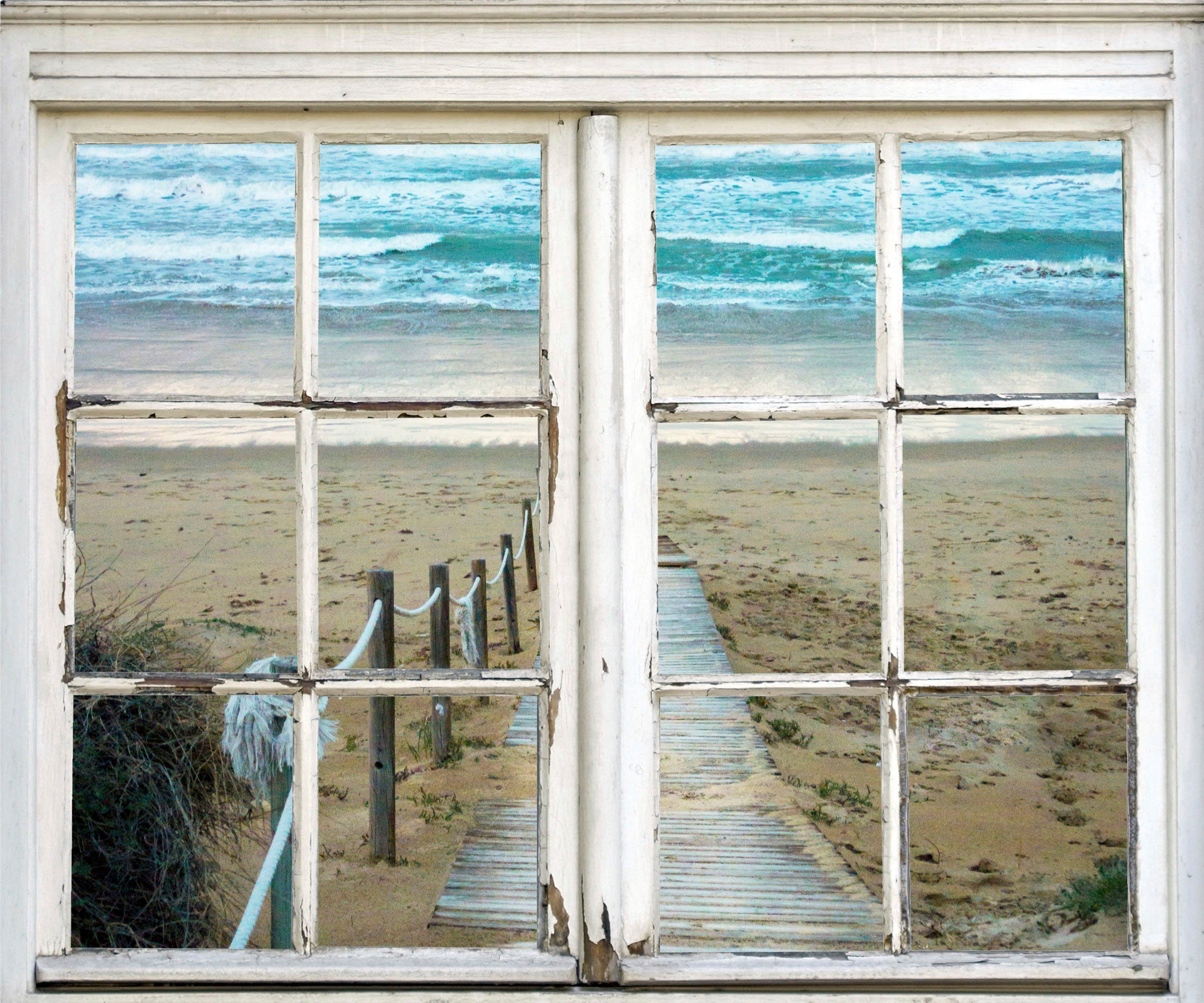 queence Wandsticker Weg ins Meer, Wandsticker, Wandbild, selbstklebend, Meer, Wasser