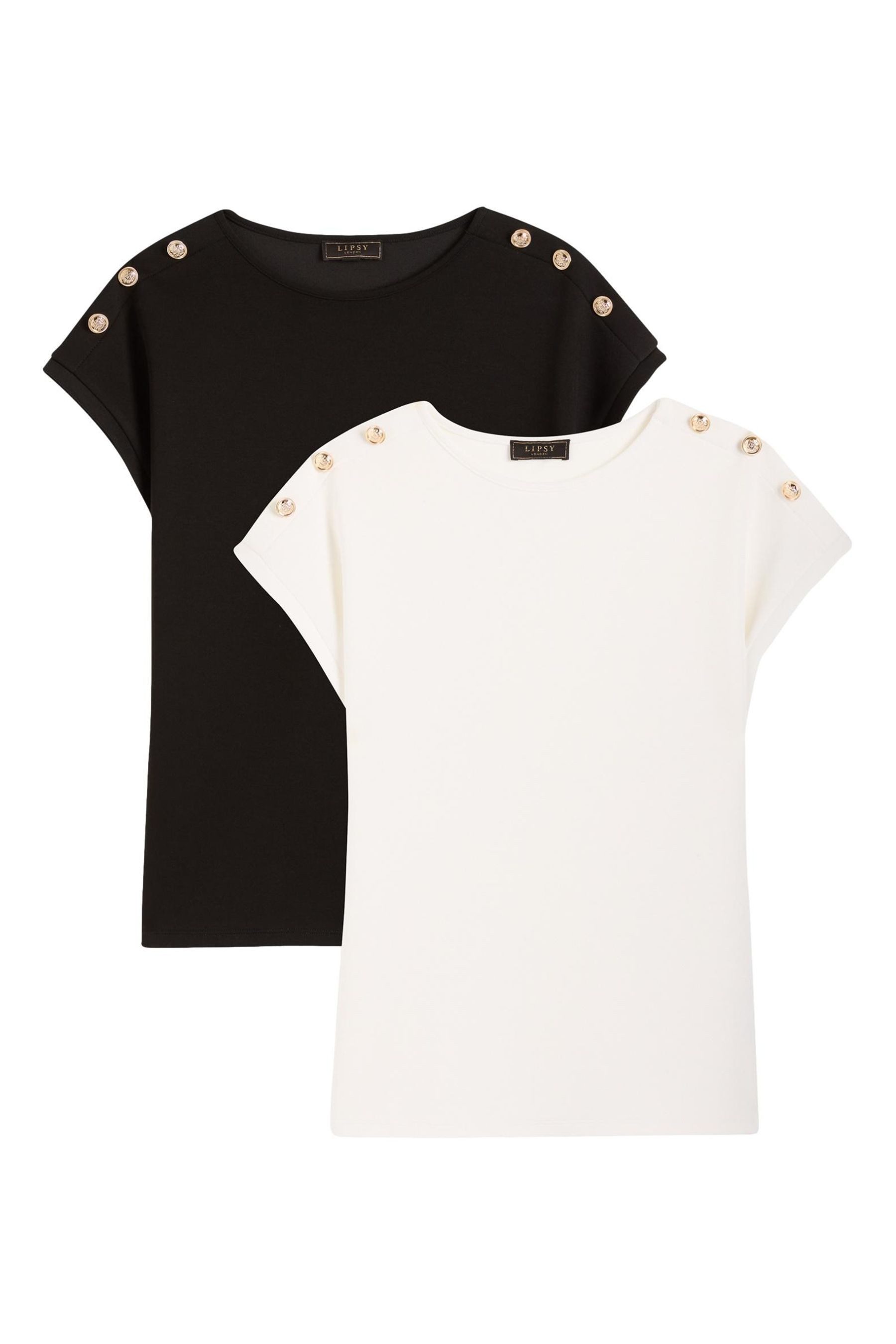 T-Shirt Lipsy Regular Fit Rundhals-T-Shirts, 2er-Pack