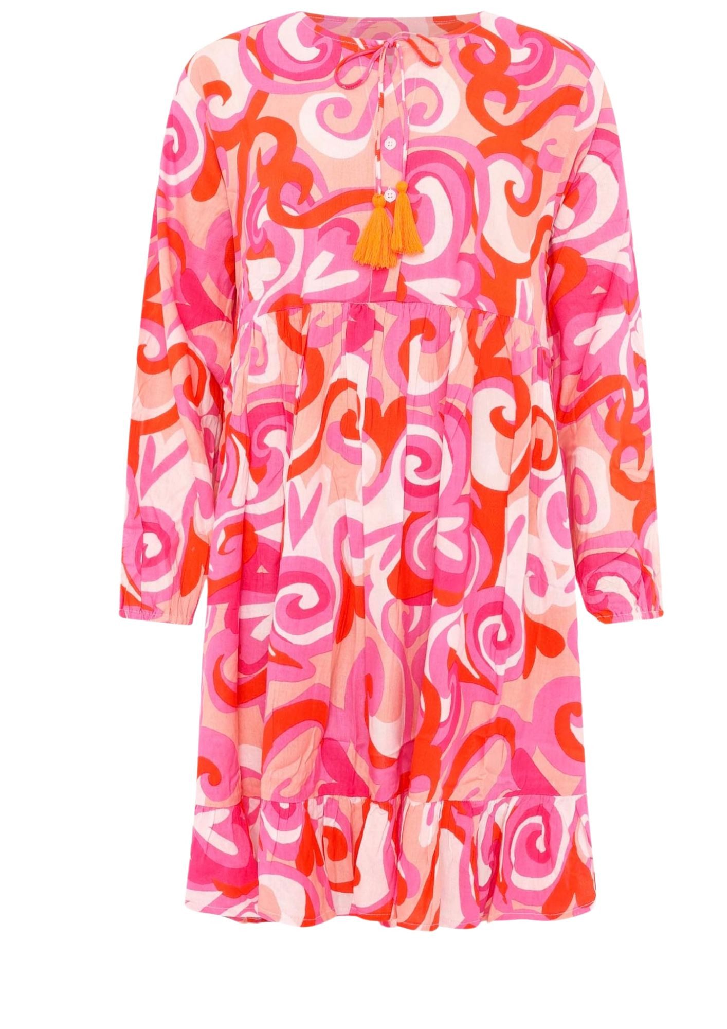 Zwillingsherz Sommerkleid Zwillingsherz Kleid Herzen & Kringel in pink-blau oder pink-orange