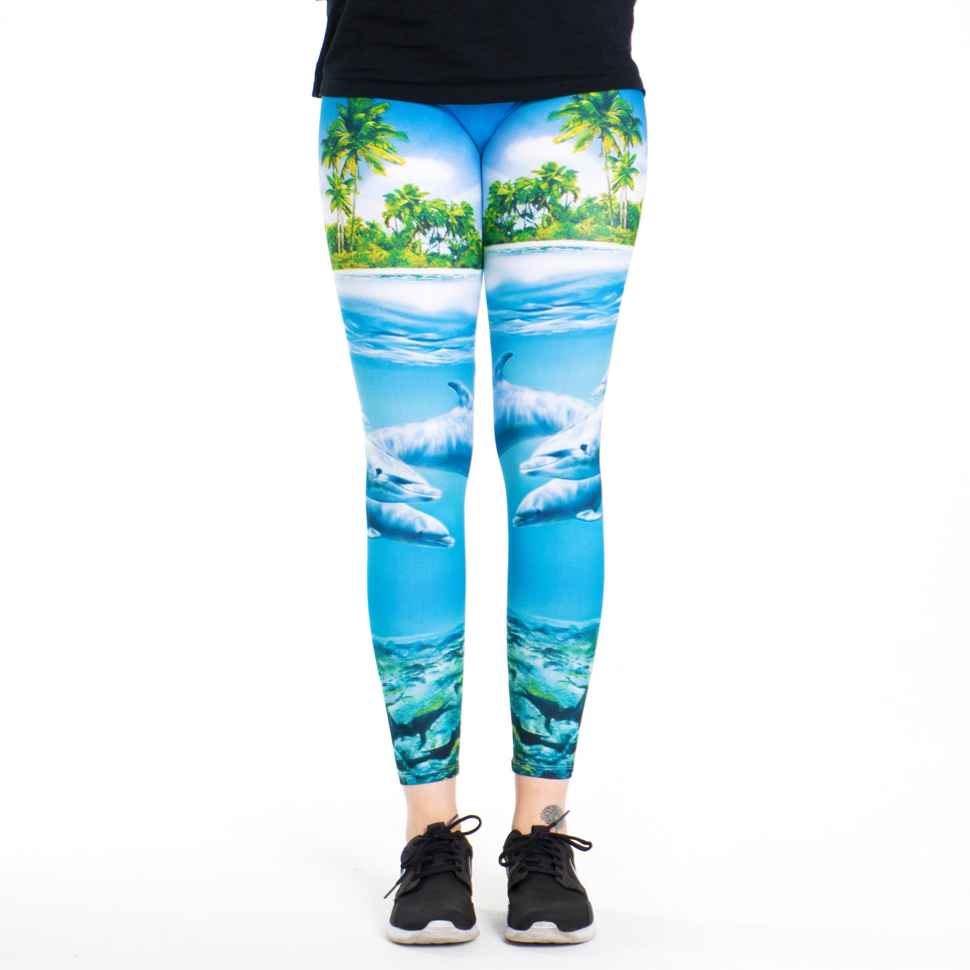 Leggings Tiermotiv-Leggings (Einheitsgröße) - Design Dolphin Coast
