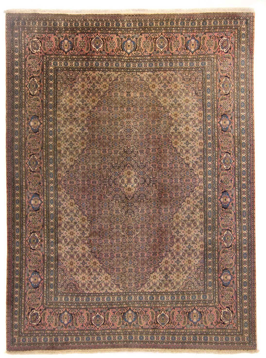 Wollteppich Täbriz Medaillon Marrone chiaro 355 x 265 cm, morgenland, rechteckig, Höhe: 10 mm, Unikat mit Zertifikat