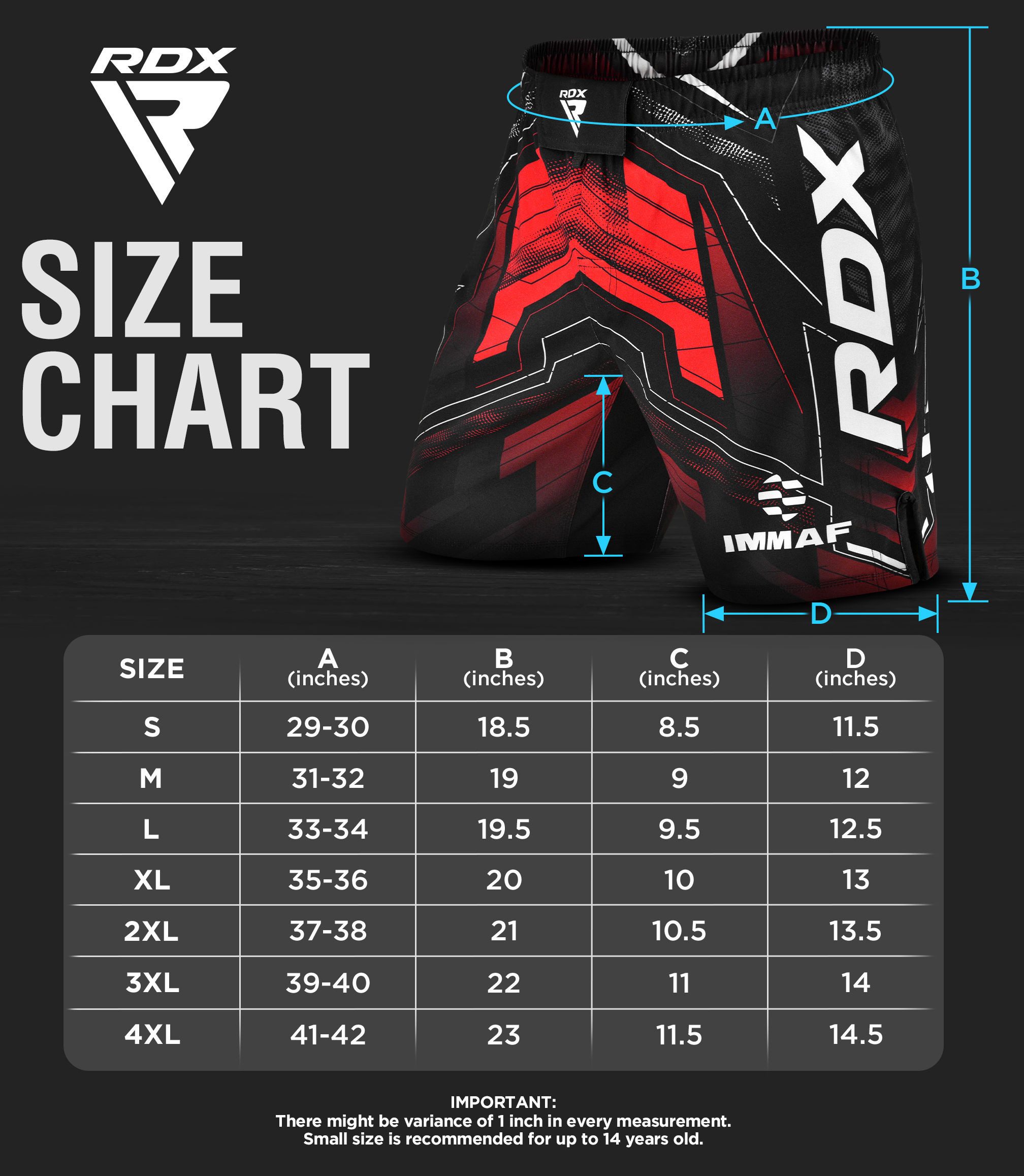 RDX Sports Laufshorts RDX IMMAF-zugelassene MMA-Shorts Design mit Seitenschlitzen,MMA-Boxen
