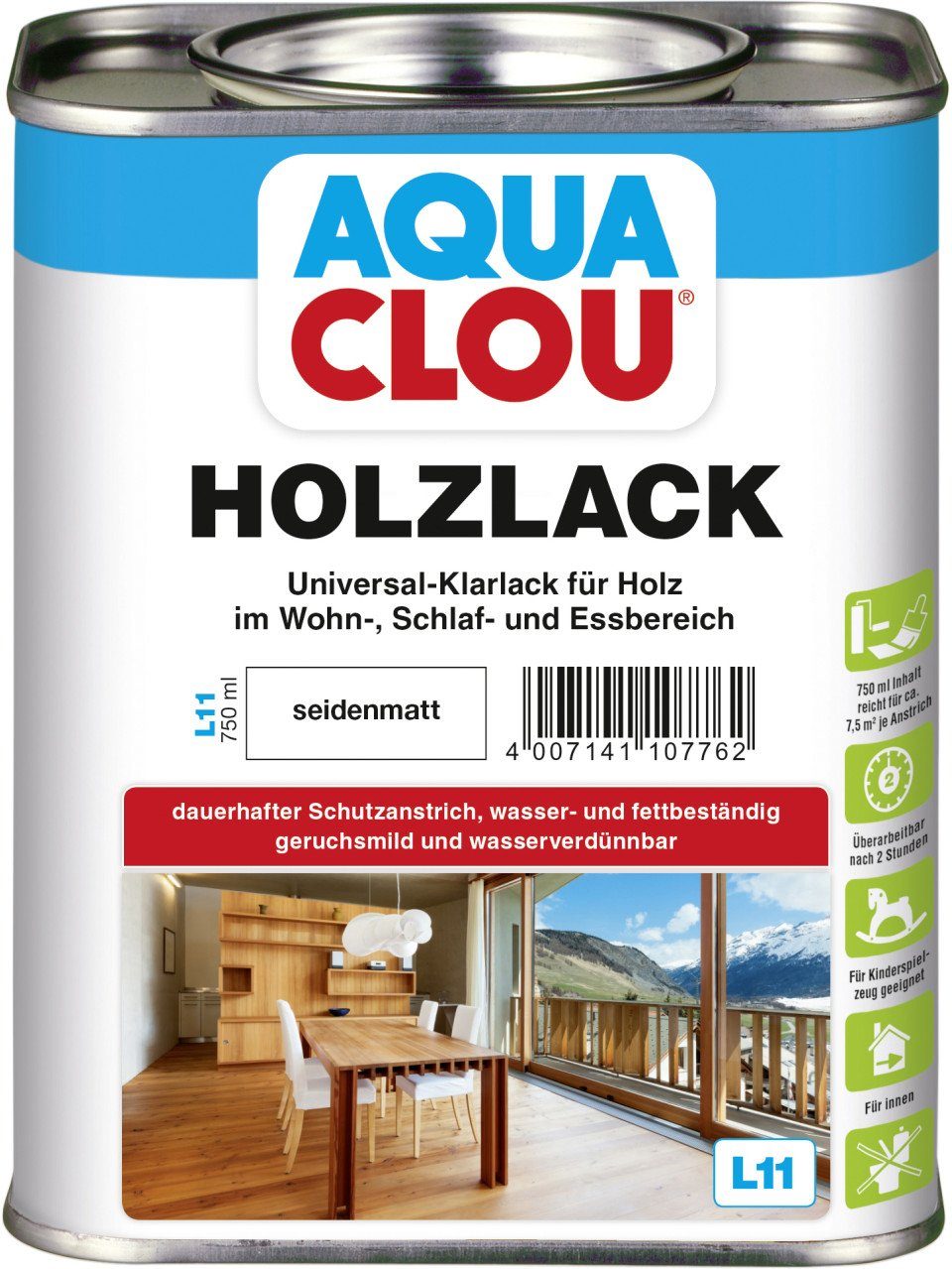 Holzlack Aqua Clou Holzlack L11 750 ml seidenmatt