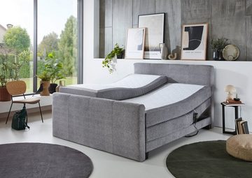 Sun Garden Boxspringbett LOCKPORT, 180 x 200 cm, Motorisch verstellbar, mit Fernbedienung, 7-Zonen-TFK-Wendematratze