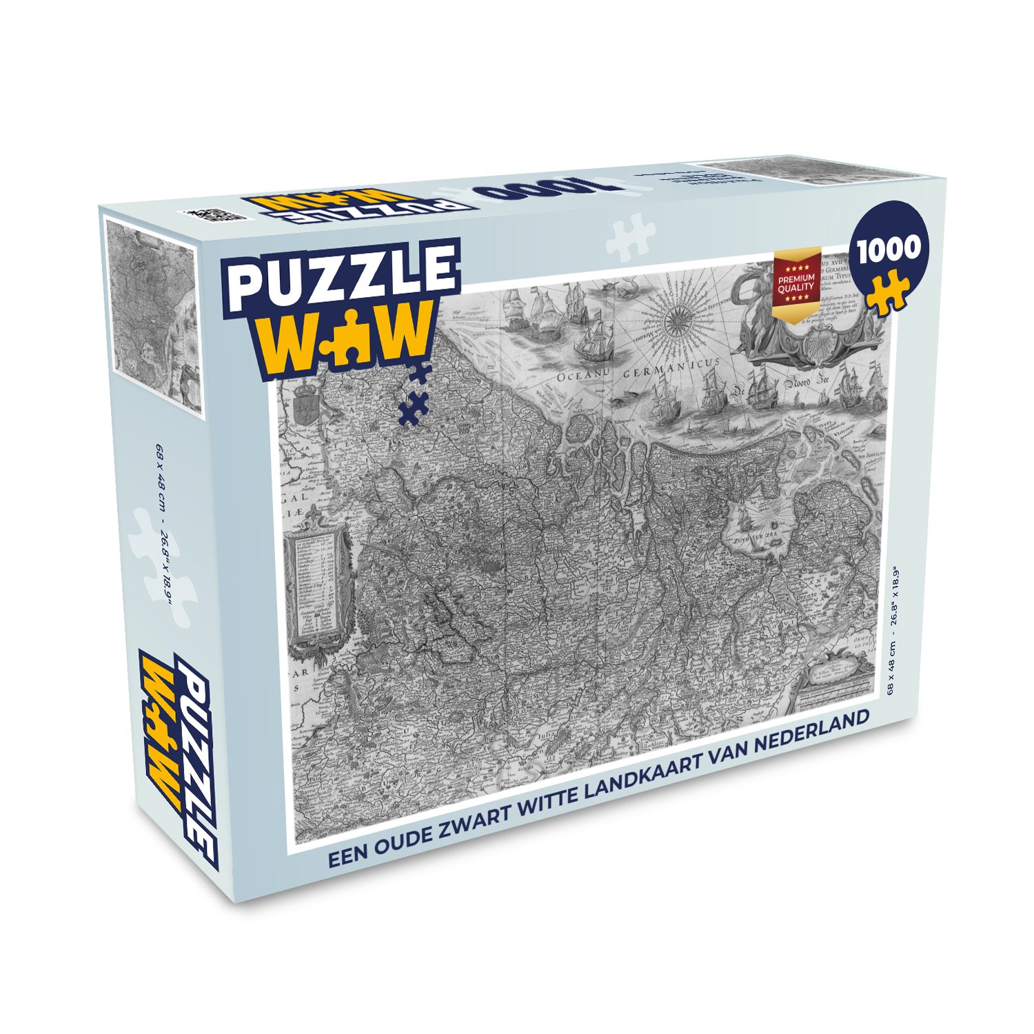 MuchoWow Puzzle Eine alte schwarz-weiße Karte der Niederlande, 1000  Puzzleteile, Foto-Puzzle, Bilderrätsel, Puzzlespiele, Klassisch