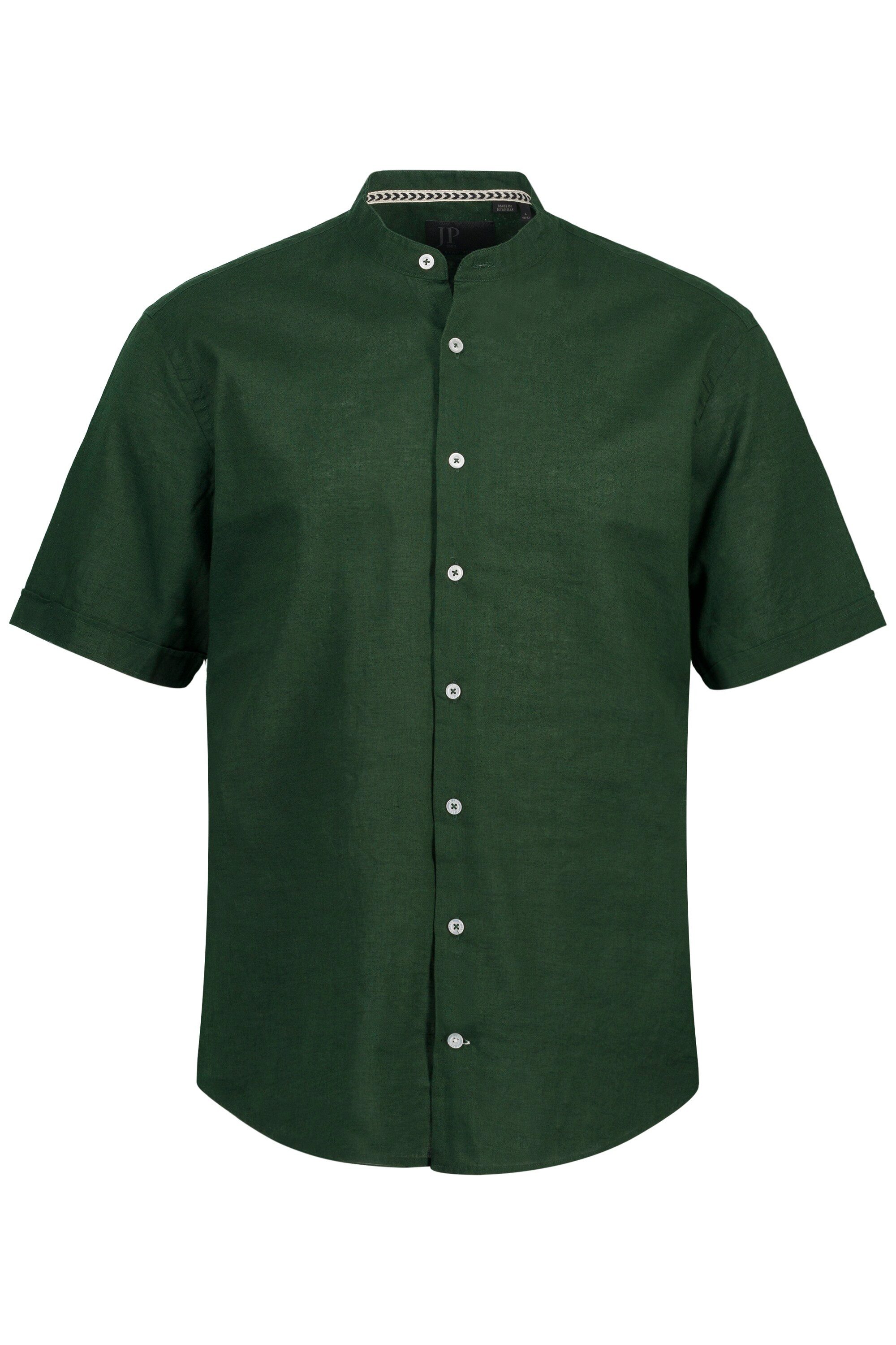 JP1880 Kurzarmhemd Hemd Halbarm Leinenmix Stehkragen günstig online kaufen