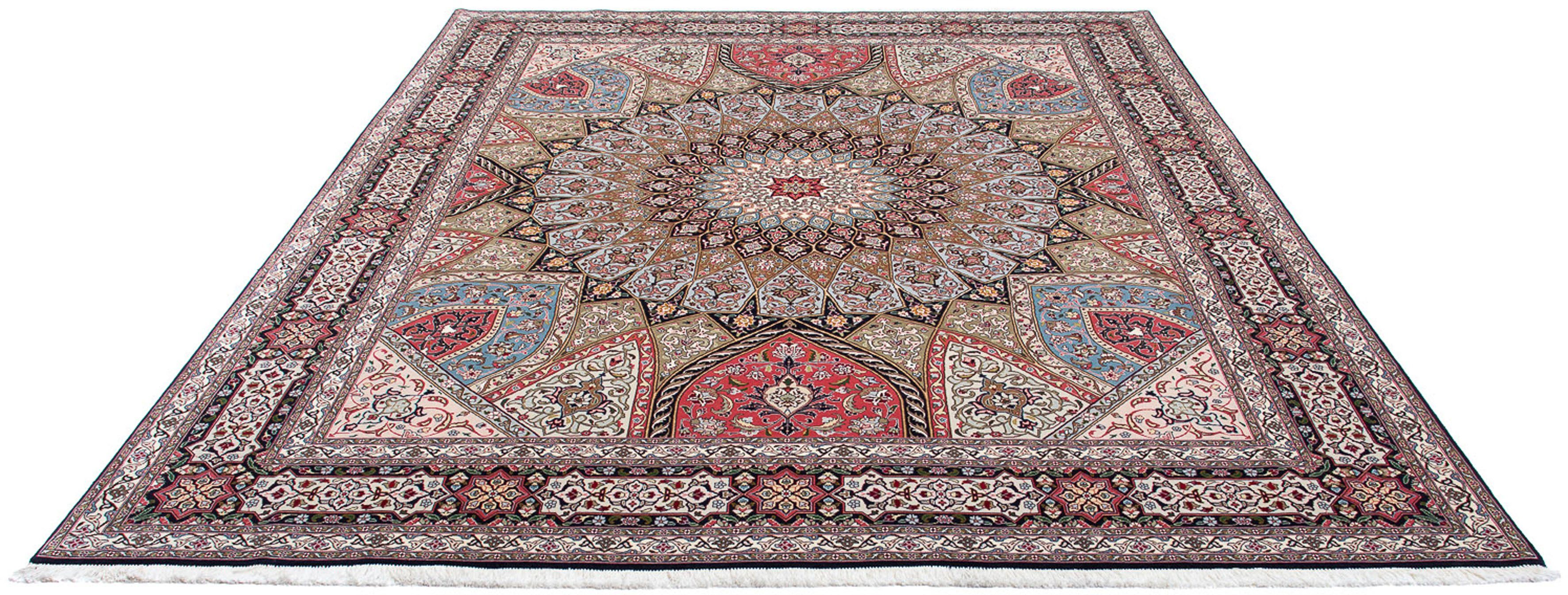 Orientteppich Perser - Täbriz - Royal - 303 x 252 cm - mehrfarbig, morgenland, rechteckig, Höhe: 7 mm, Wohnzimmer, Handgeknüpft, Einzelstück mit Zertifikat