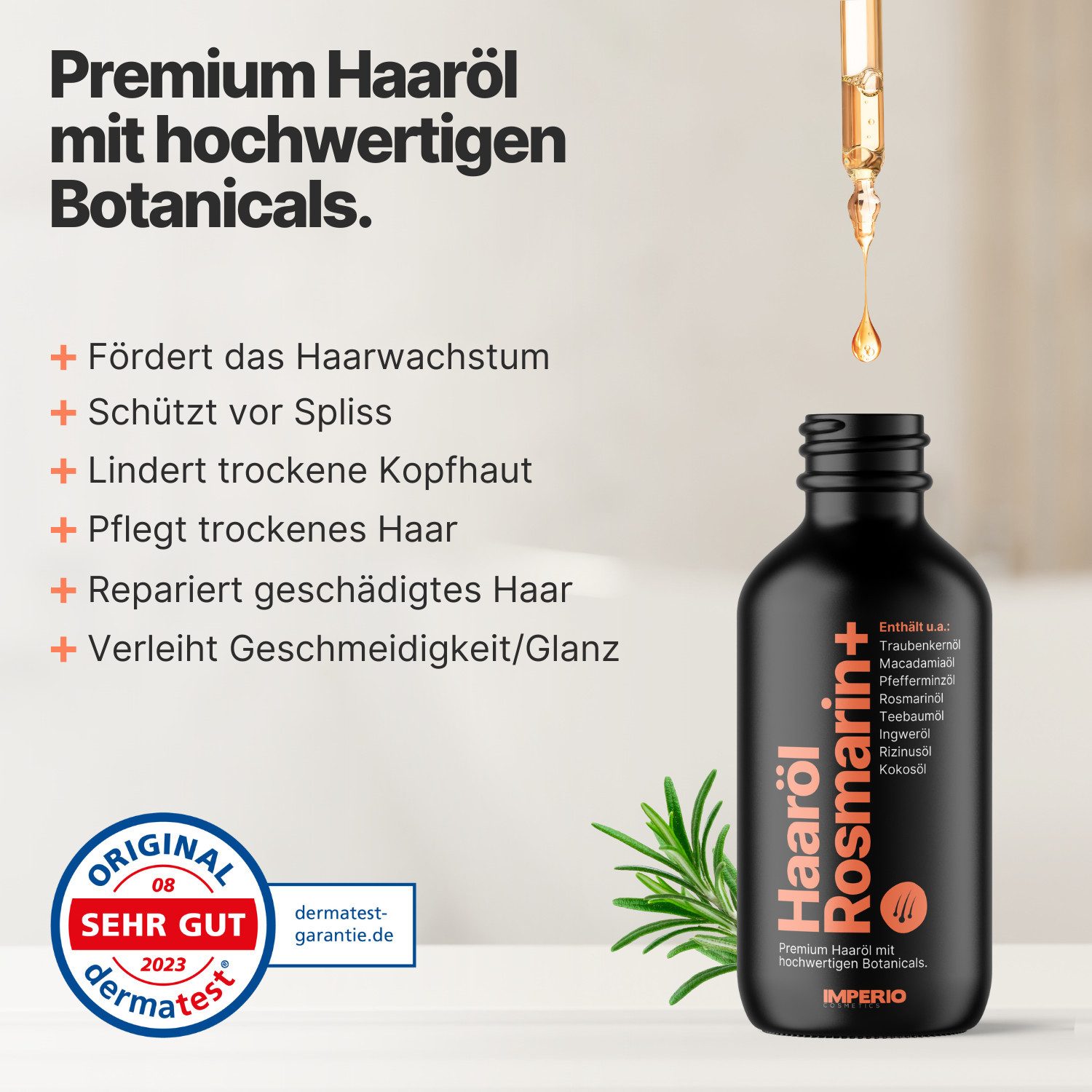 IMPERIO Haaröl Rosmarin+ Revitalisierendes Haaröl für mehr Haarwachstum