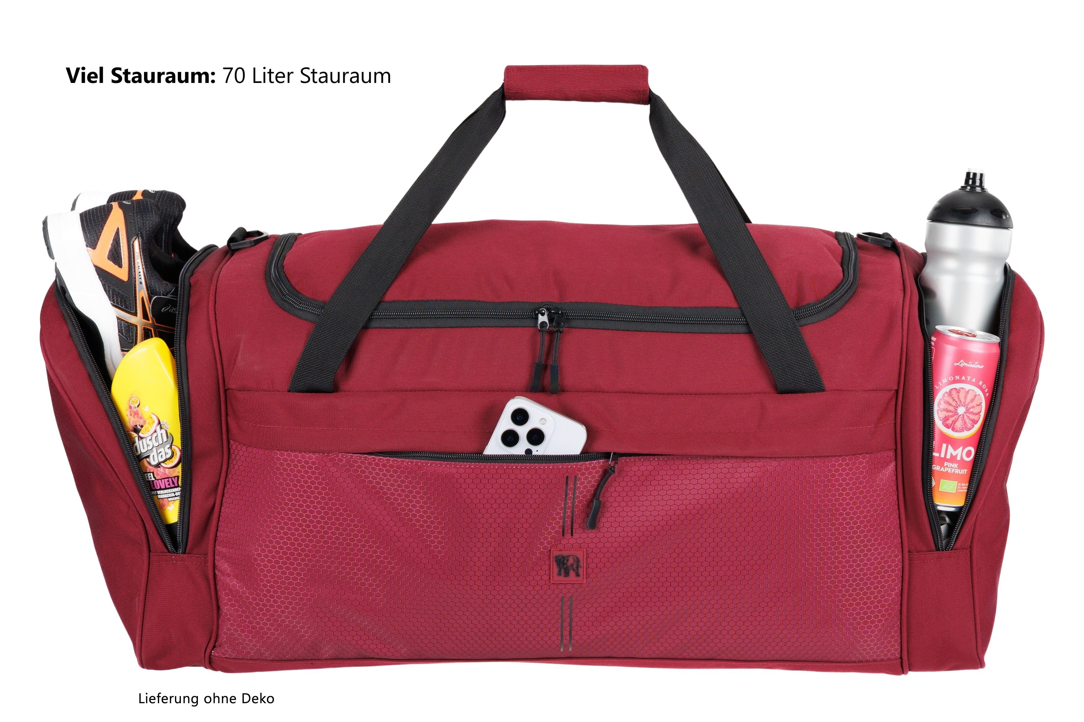ELEPHANT Sporttasche sehr groß Saunatasche Reisetasche Maxi XL 70 cm, 65 Liter Gym Tasche Fußballtasche XXL + Trinkflasche
