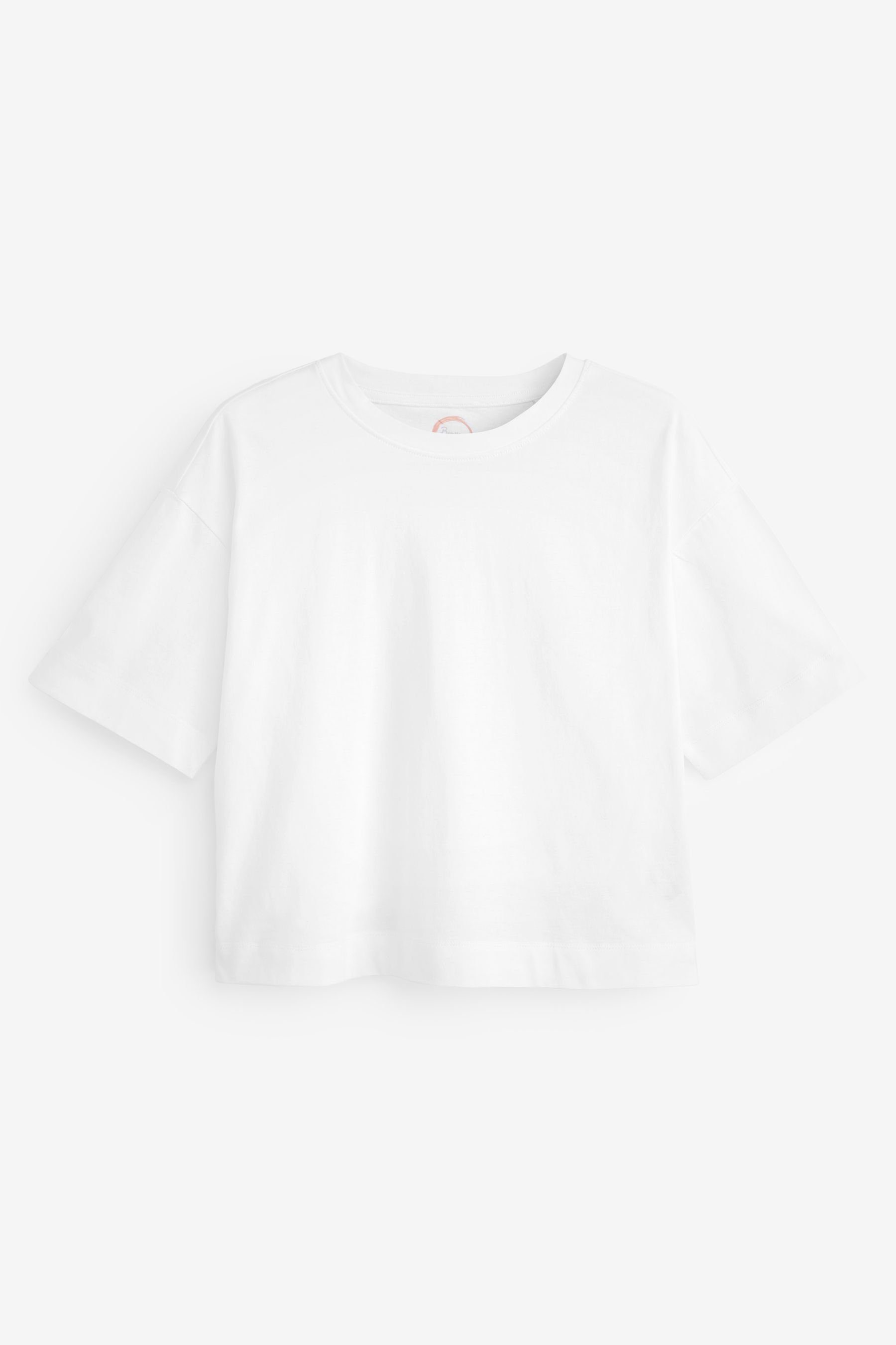 Next T-Shirt Kastiges Relaxed Fit T-Shirt (1-tlg) White
