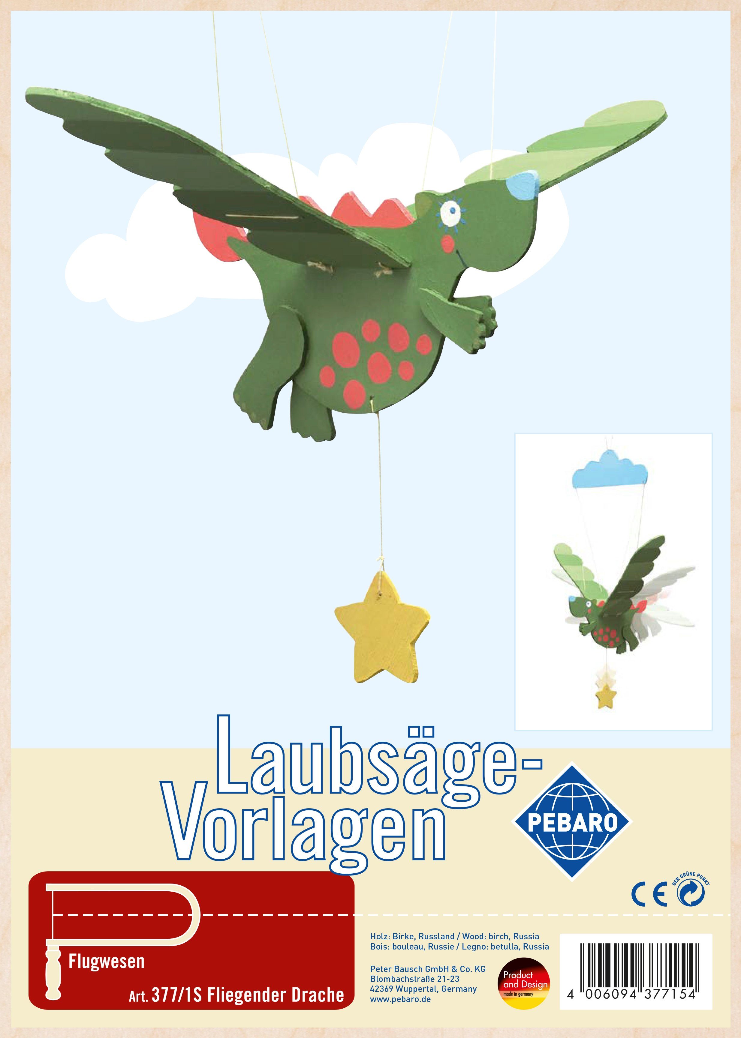 Pebaro Kreativset Laubsägevorlage "Fliegender Drache", 377/1S