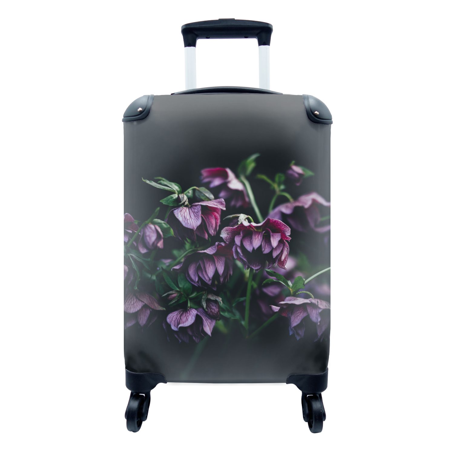 Reisekoffer Hell für Blumen Handgepäck Rosa, Reisetasche MuchoWow 4 Handgepäckkoffer Ferien, rollen, Rollen, mit - Trolley, -