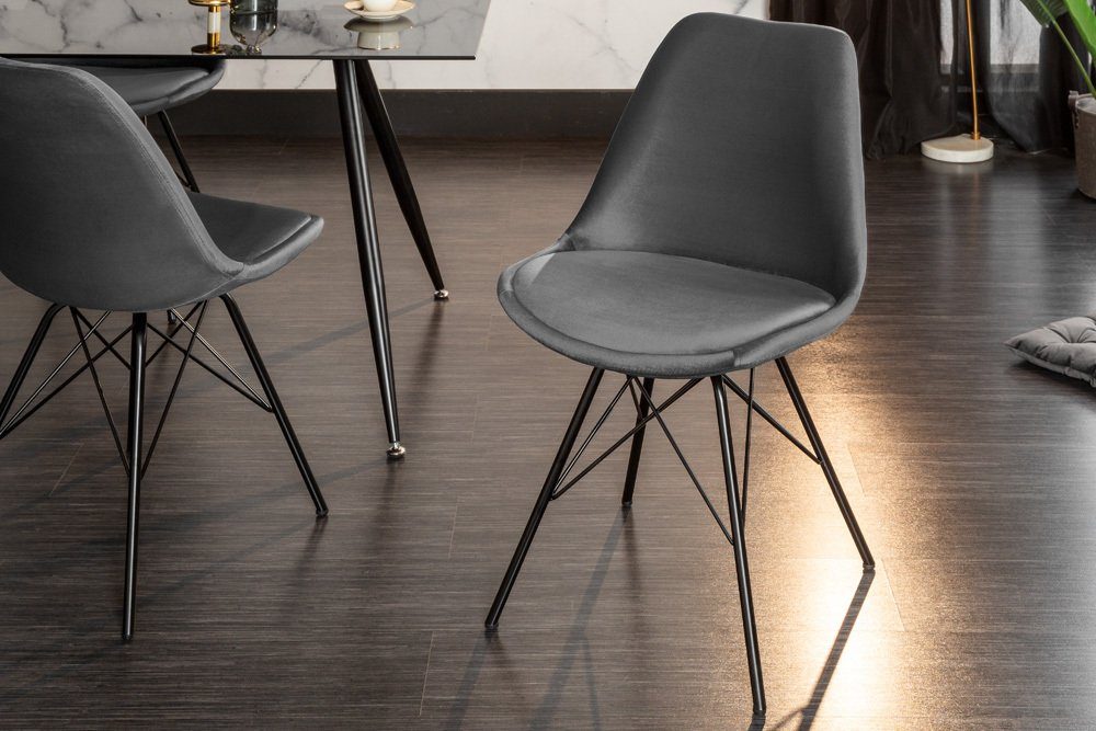 / (Einzelartikel, Stuhl schwarz riess-ambiente Metall Samt Modern St), Design grau · Esszimmer MEISTERSTÜCK 1 SCANDINAVIA · ·