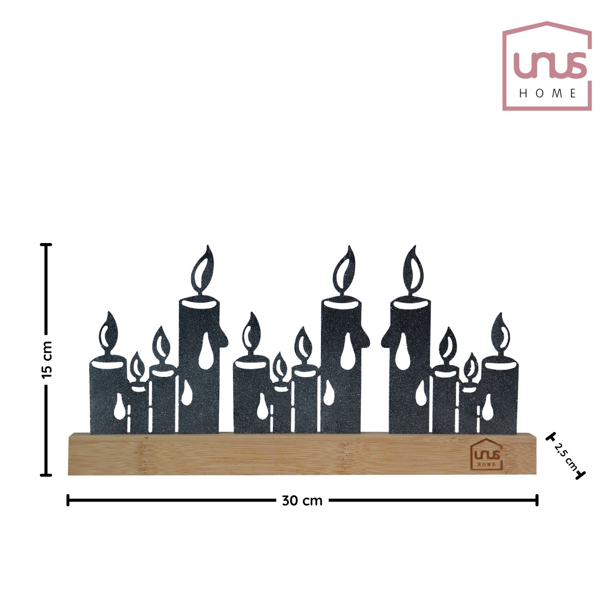 UNUS HOME Kerzenhalter Kerzen-Aufsteller (Schwarz), Kerzen-Silhouette aus M günstig online kaufen