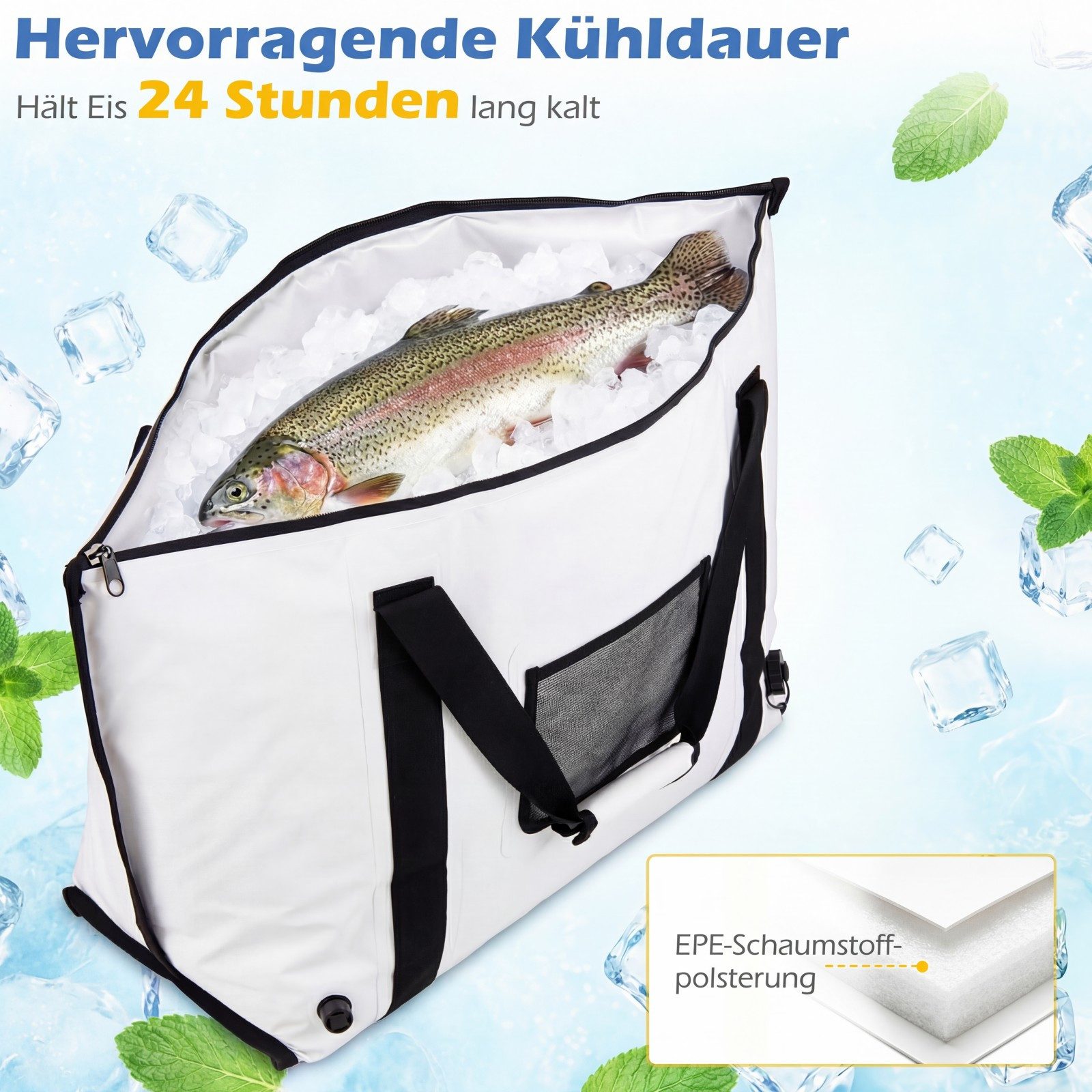 COSTWAY Kühltasche, klein, tragbare wasserdichte isolierte Angeltaschen