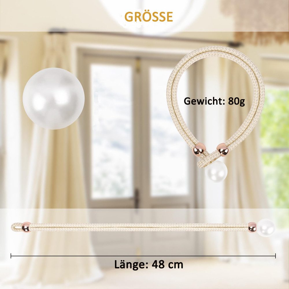 Minicloss Raffhalter Raffhalter Vorhang Raffhalte(Set, 2-tlg), Perle Seil S günstig online kaufen