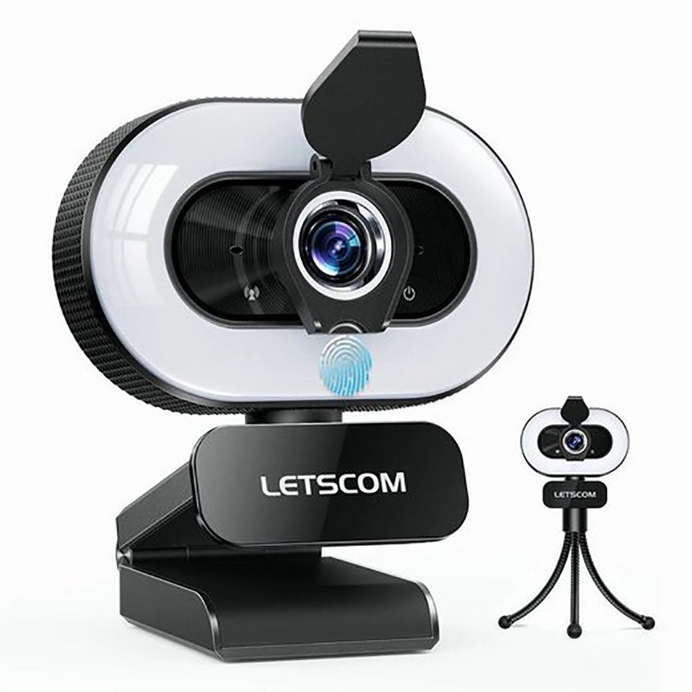 HT Webcam mit Mikrofon Full HD USB Webcams Mini Computer Kamera Webcam (Webcam, 360° Drehung, webcam für pc Laptops Desktop und Spiele,Schwarz)