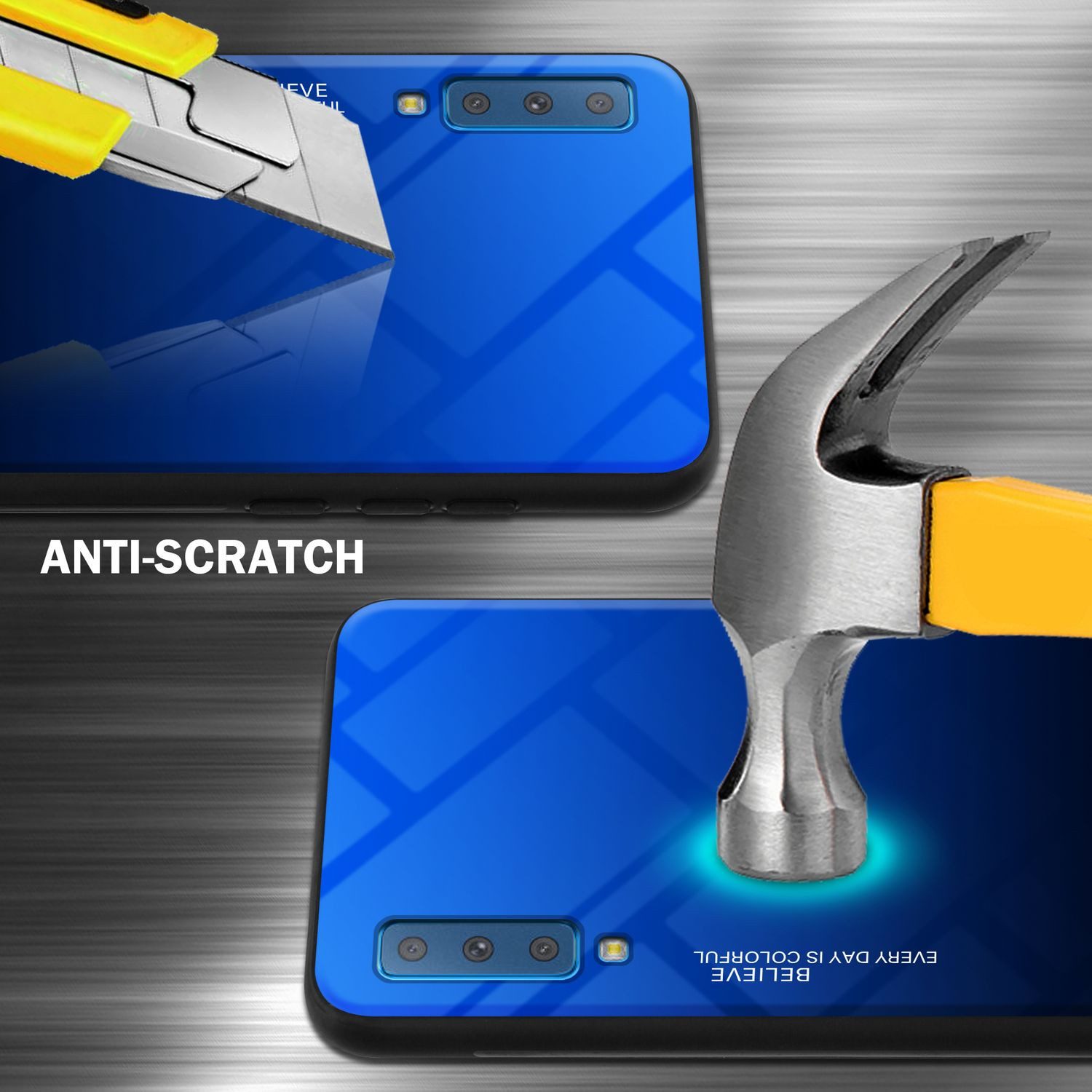 Cadorabo Handyhülle für Samsung Galaxy A7 2018 Hülle Samsung Galaxy A7 2018, Robustes Hard Case - Handy Schutzhülle - Hülle - Back Cover Bumper