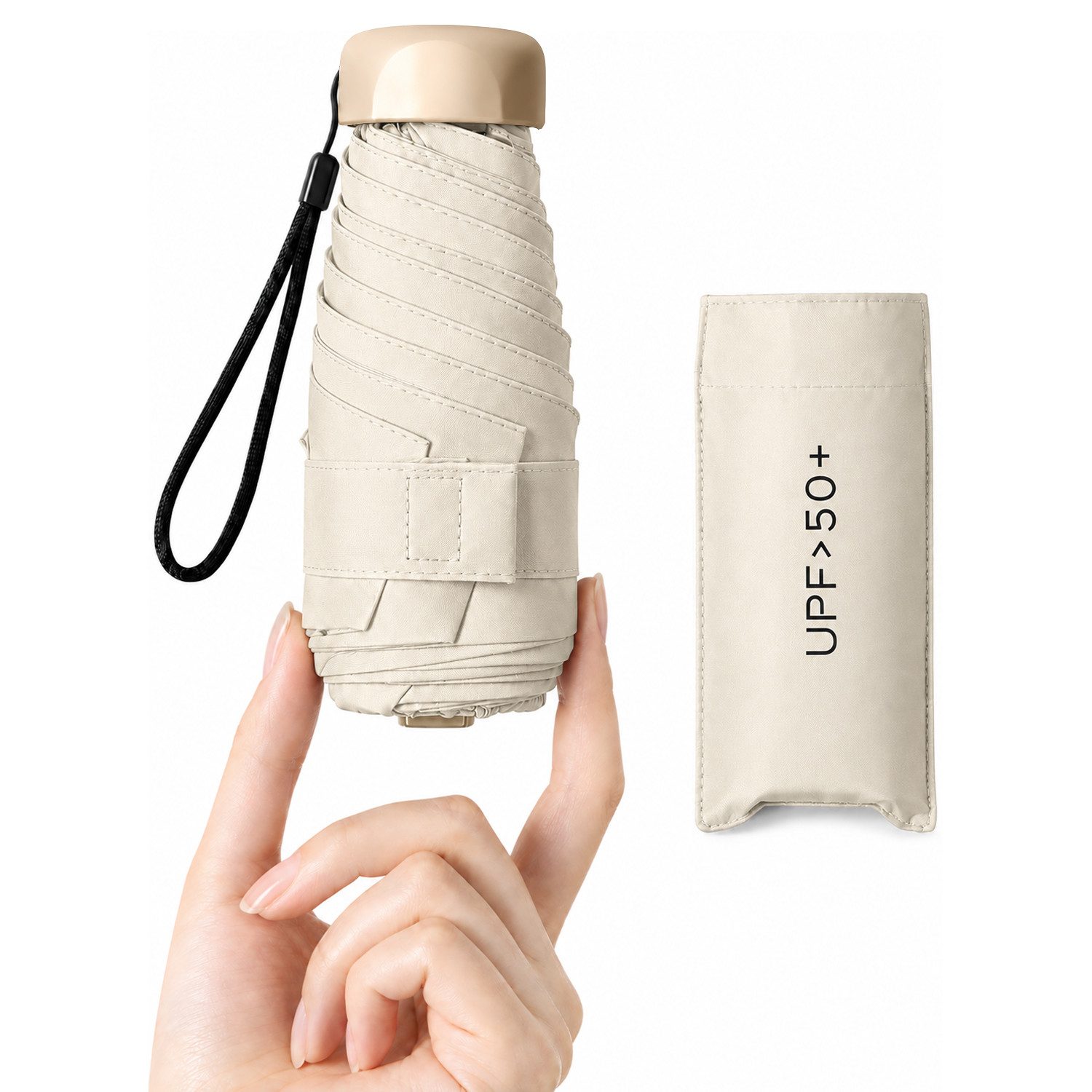 BOOD Taschenregenschirm Mini ultra-leichter Falt-Regenschirm, tragbarer UV-Schutz-Sonnenschirm