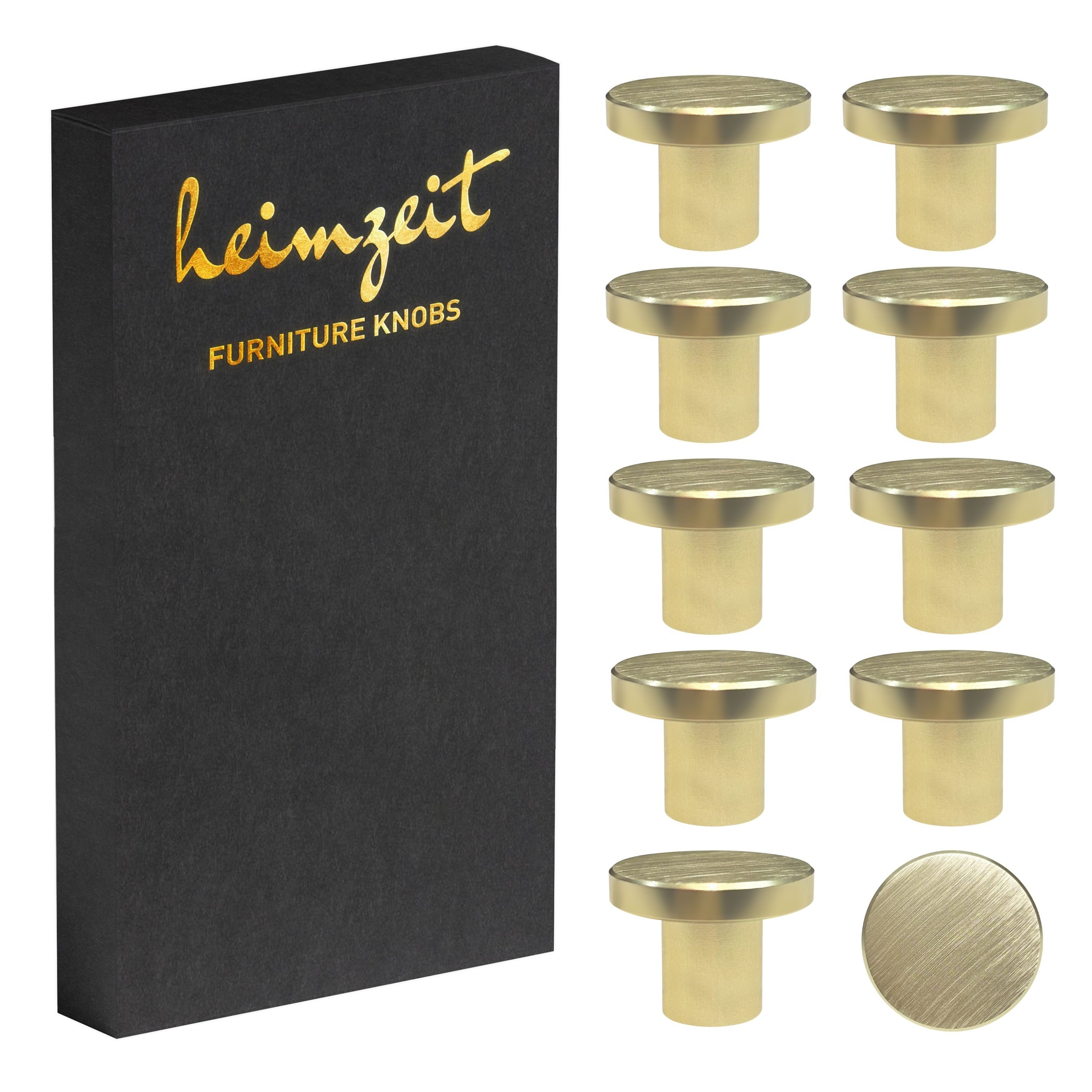 heimzeit Möbelgriff heimzeit Möbelknöpfe Modern - 10 Stück (Set), für Schubladen, Türen und Kommoden, inkl. Schraube