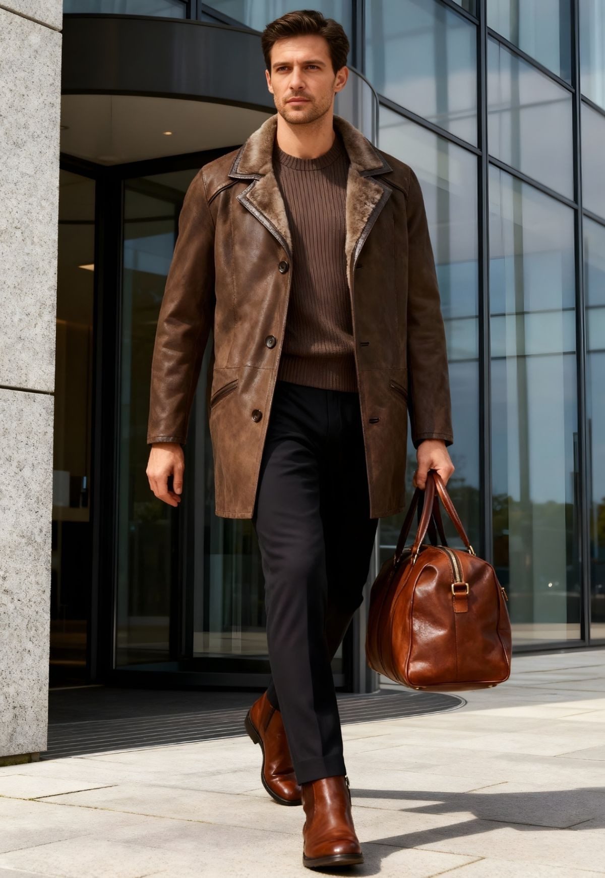 Hollert Wintermantel Lammfellmantel Antonio Chocolate günstig online kaufen