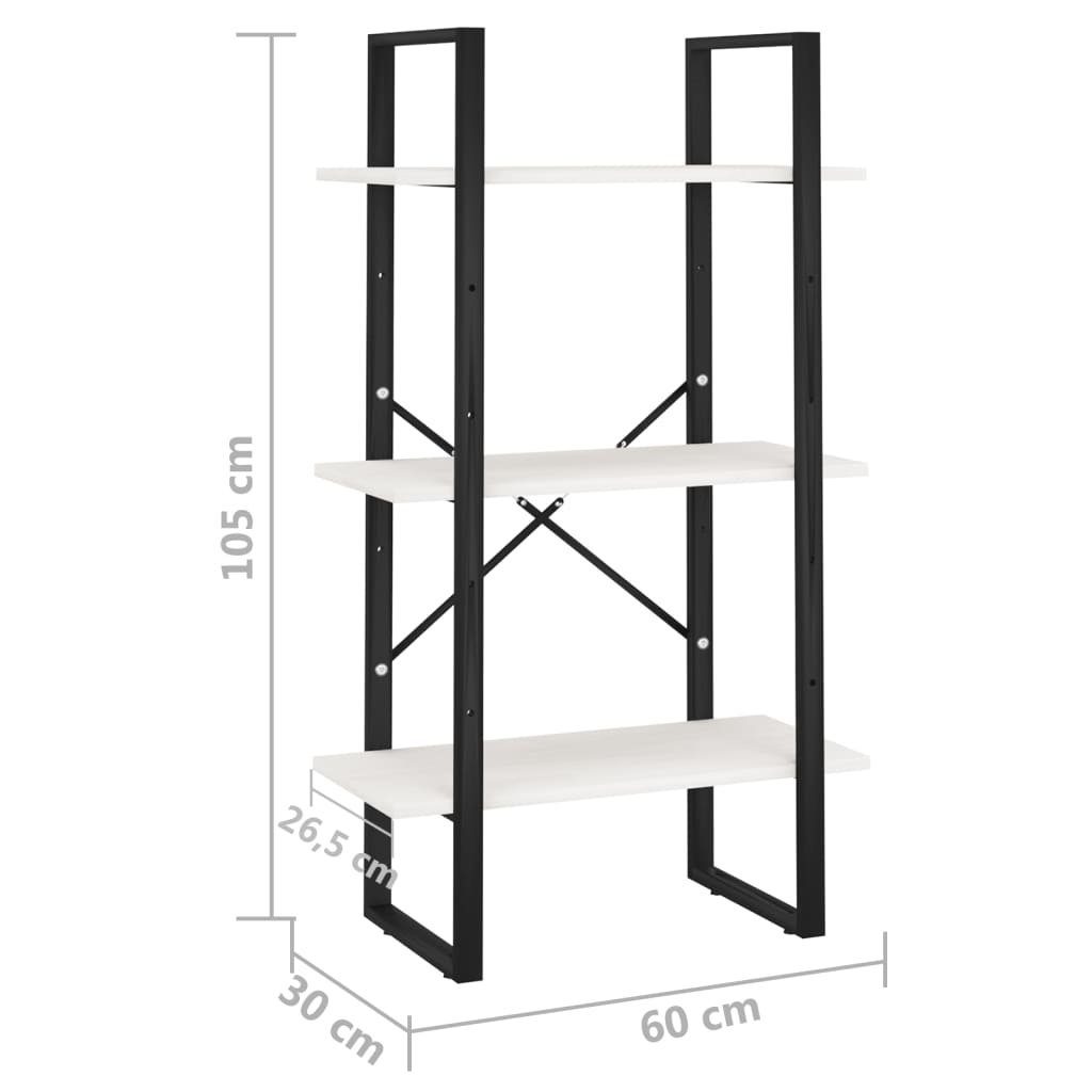 LxBxH: möbelando cm, aus Regal Weiß Kiefern-Massivholz, 3007030, 30x60x105 Metall in