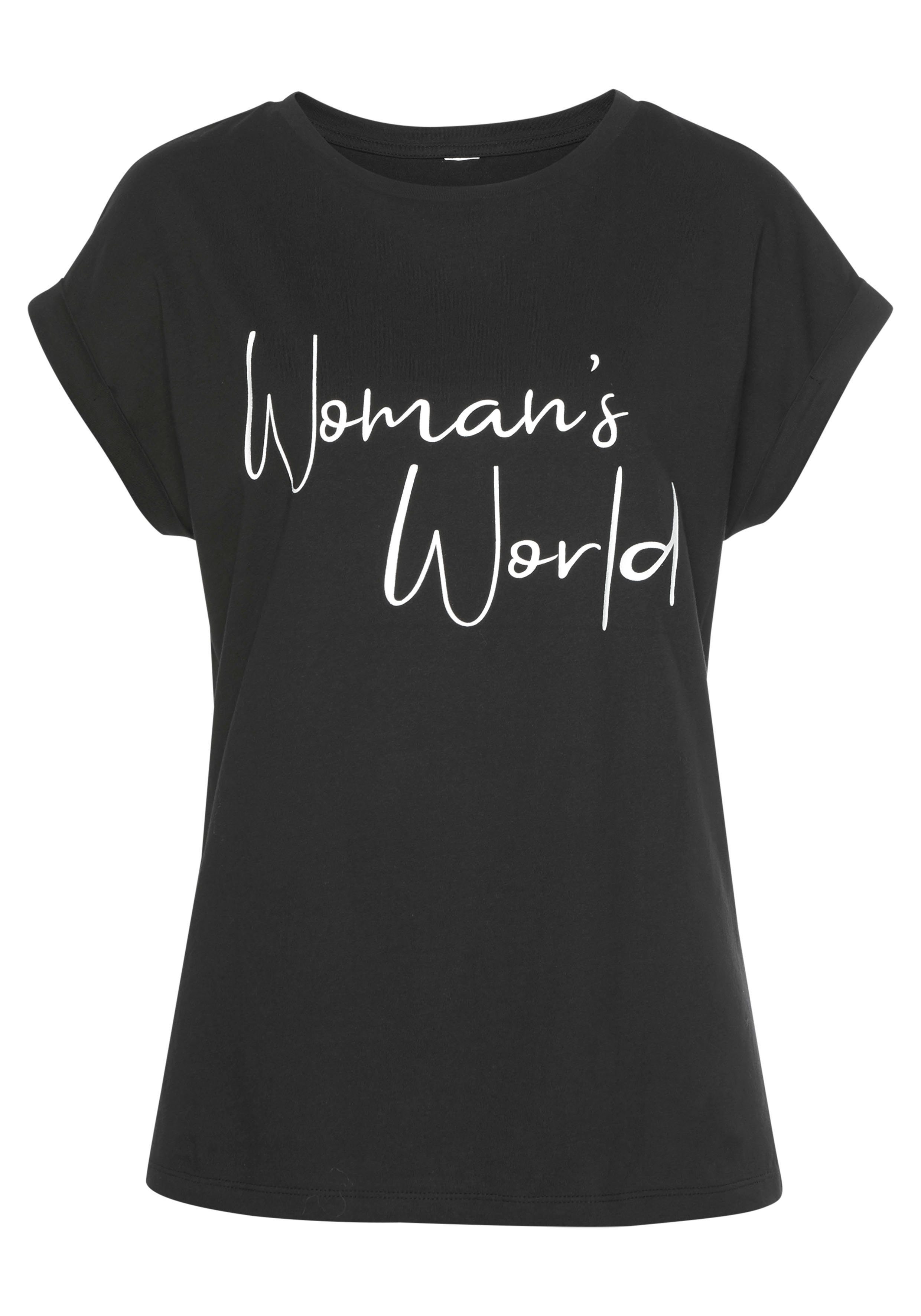 LASCANA T-Shirt mit Frontprint, Kurzarmshirt aus günstig online kaufen