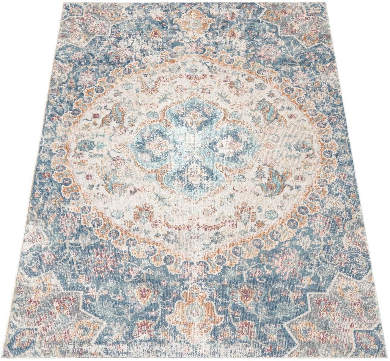 und Torres blau Home, rechteckig, Design, 8 In- Paco Orient-Optik, Teppich Outdoor Vintage geeignet 271, Höhe: Kurzflor, mm,