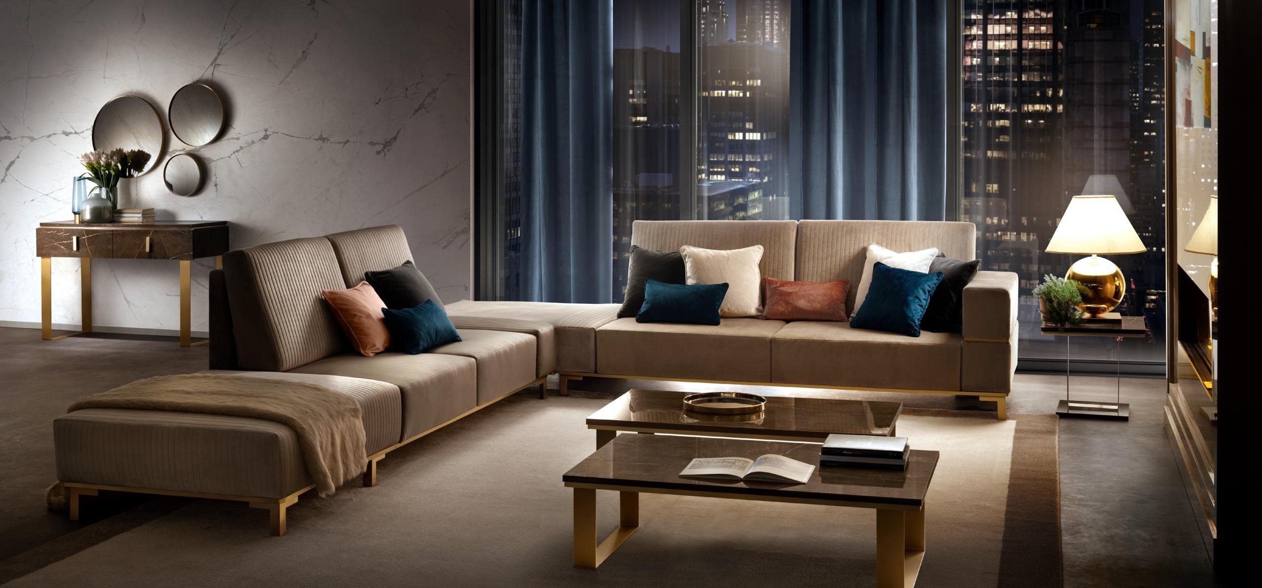 Sofa Couch Form JVmoebel Ecksofa Wohnlandschaft Textilsofa Couchtisch Moebel 2tlg L Wohnzimmer-Set Luxus