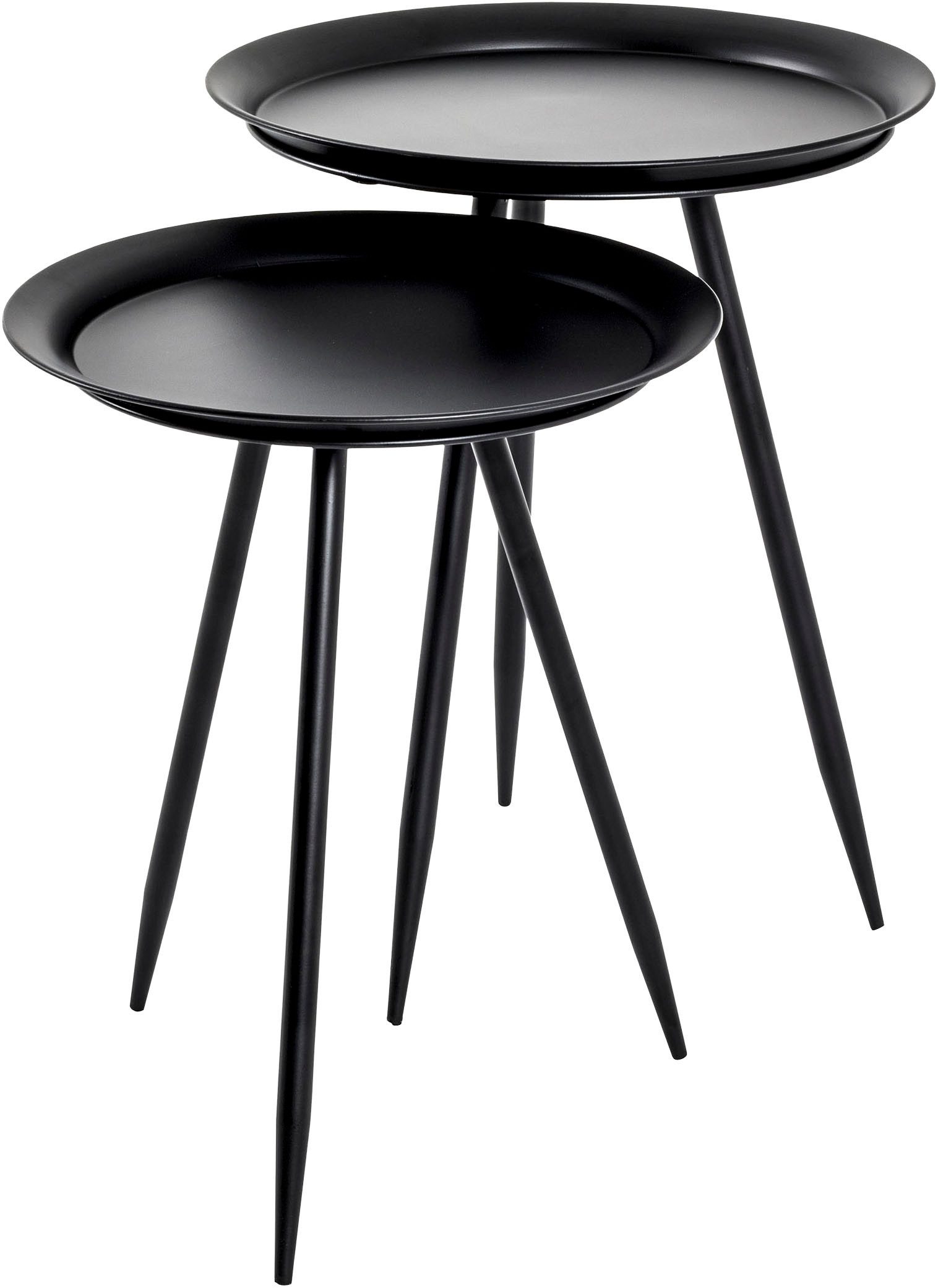 HAKU Beistelltisch Sofatisch, Wohnzimmertisch (1-St), rund - aus Metall Schwarz - Ø/H 38/47 cm